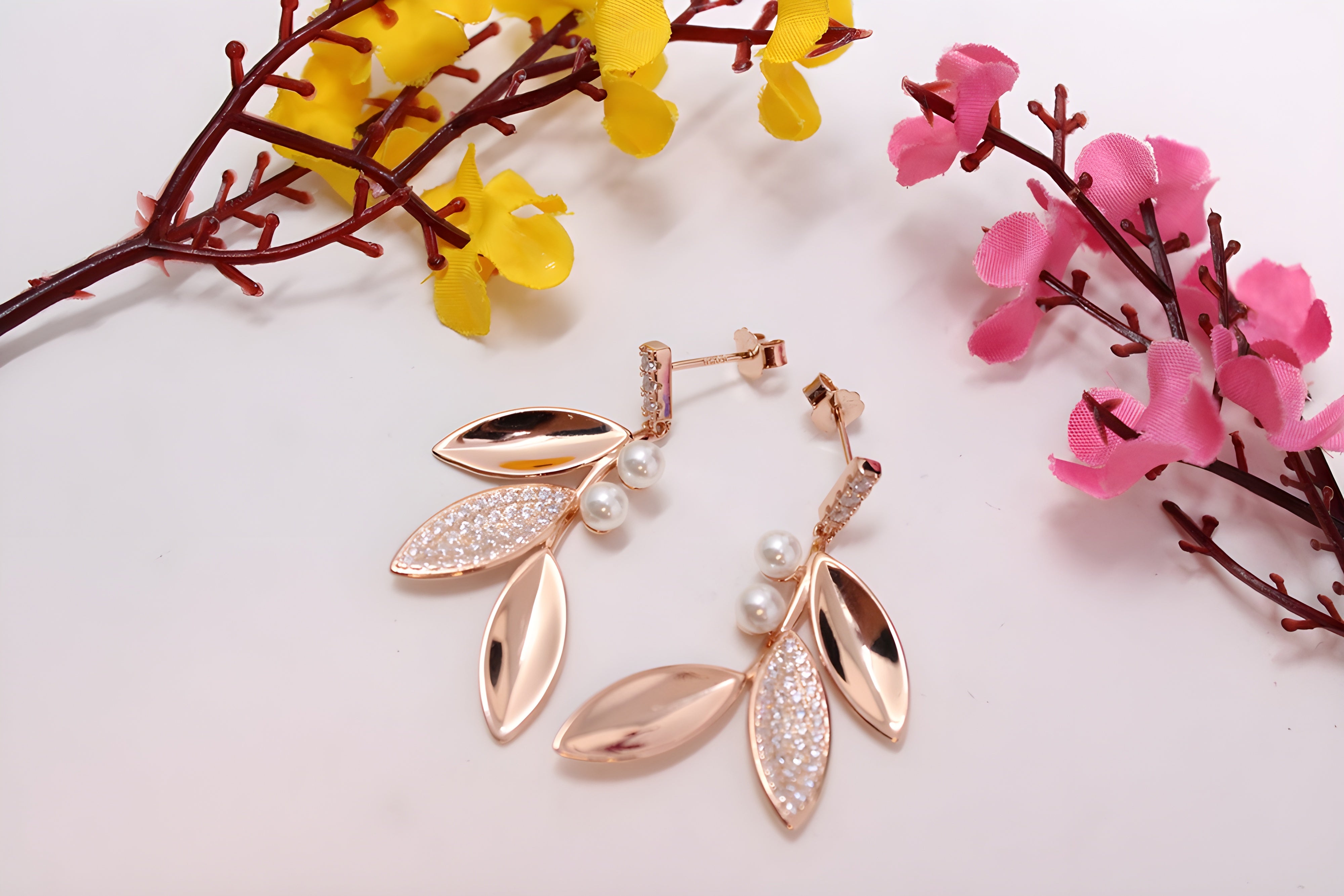 Golden Glimmer Swarovski Crystal Artesian Earrings