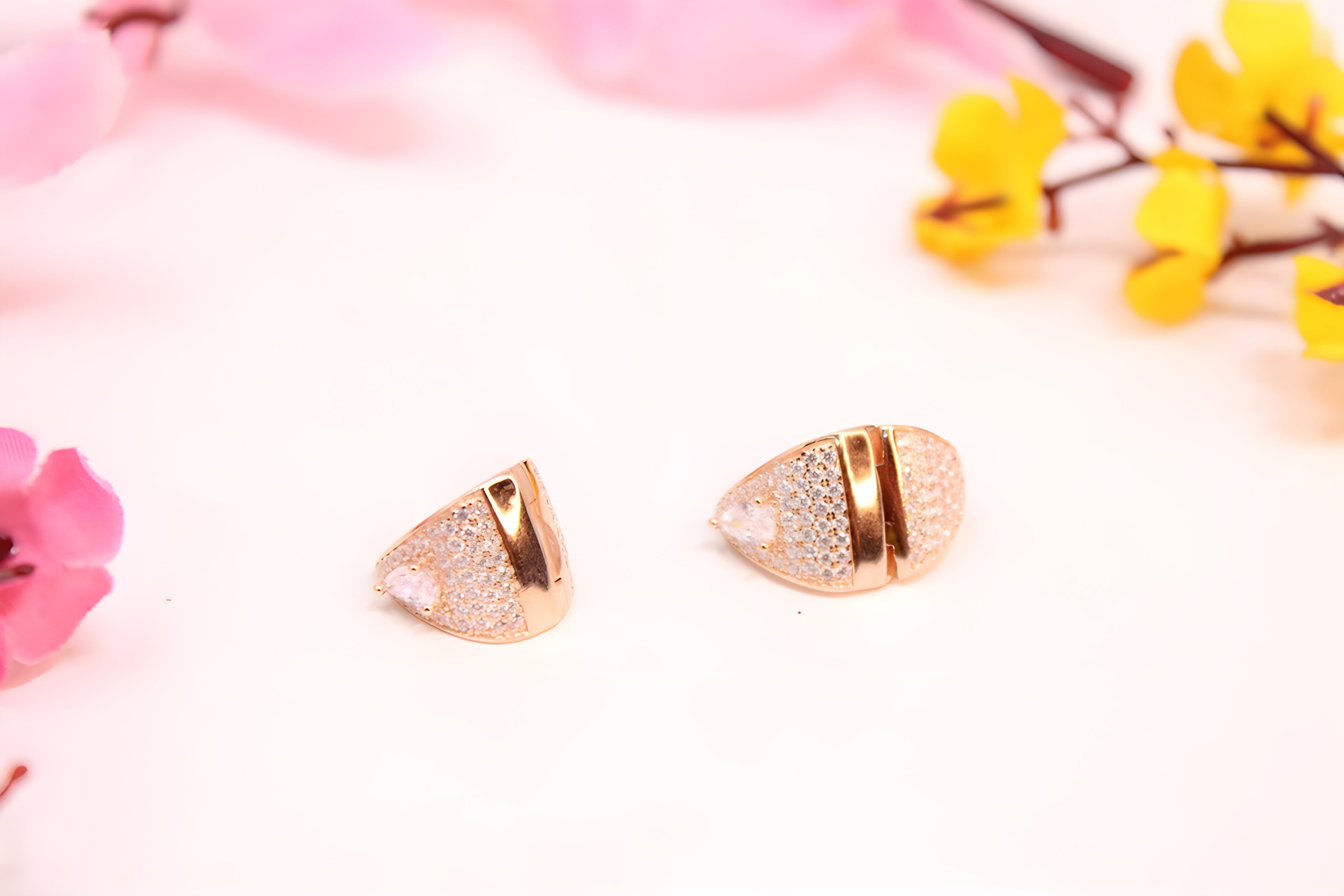 Golden Glimmer VeeLux Premium Crystal Eye-Catching Earrings