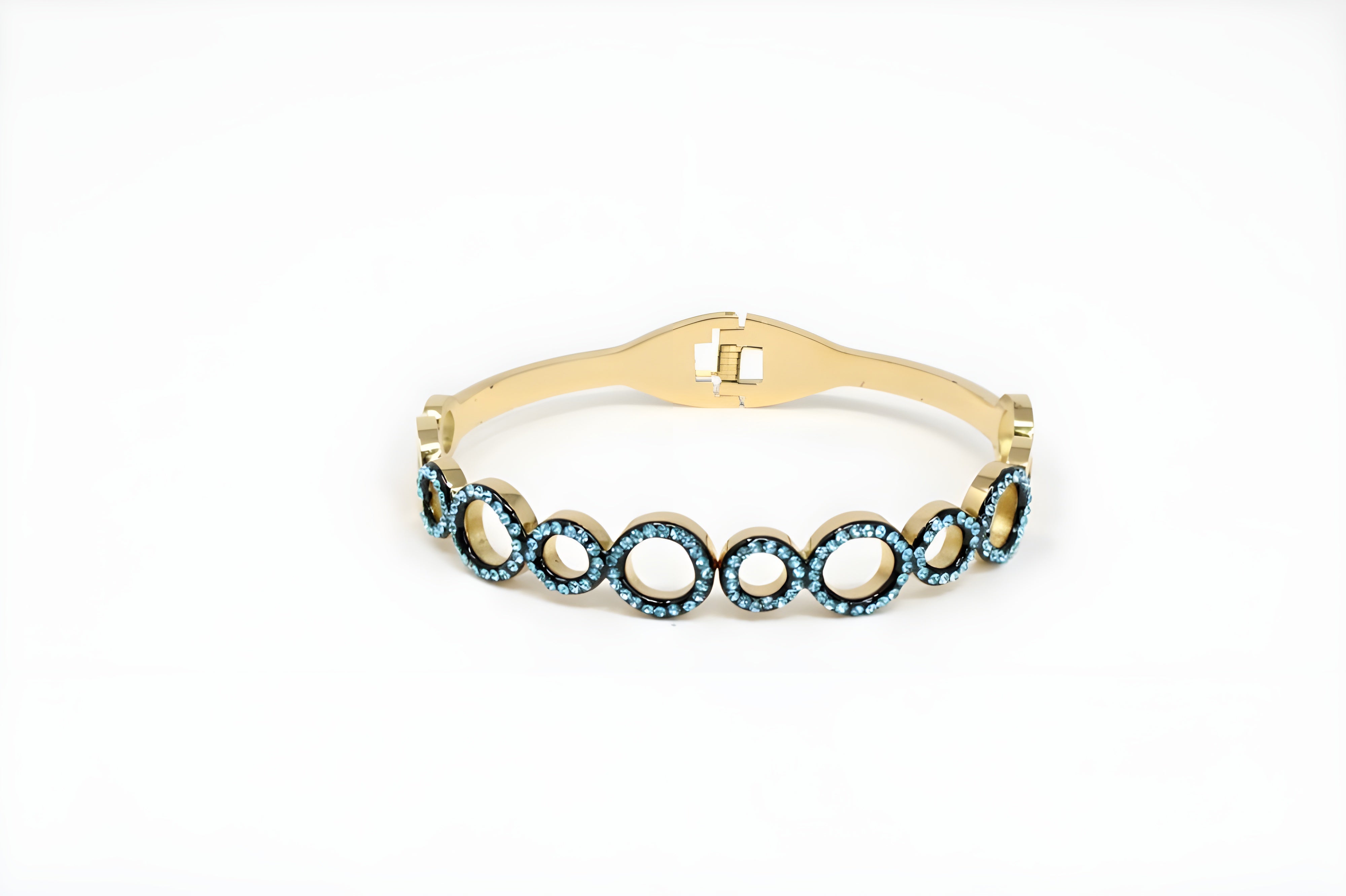 Azure Crystal Circle Elegance Bracelet