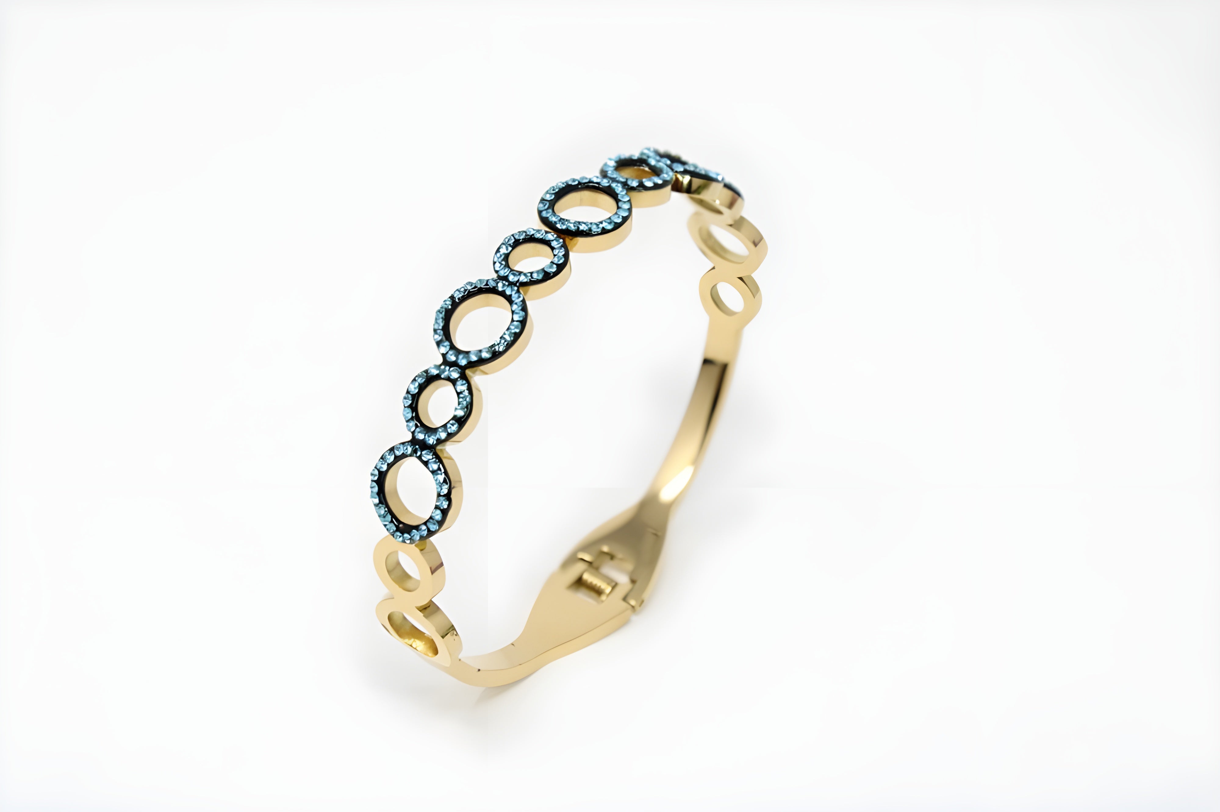 Azure Crystal Circle Elegance Bracelet