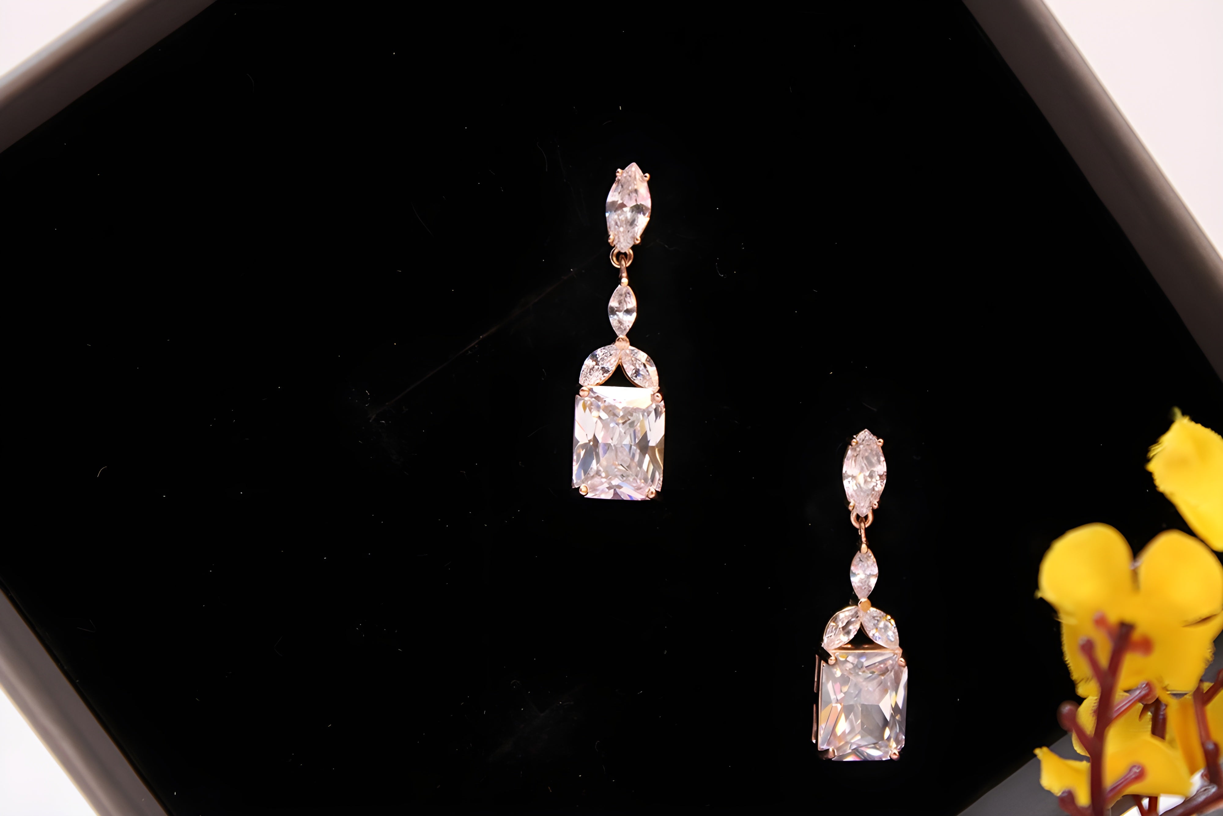 Golden Elegance 92.5 Sterling Silver Swarovski Earrings