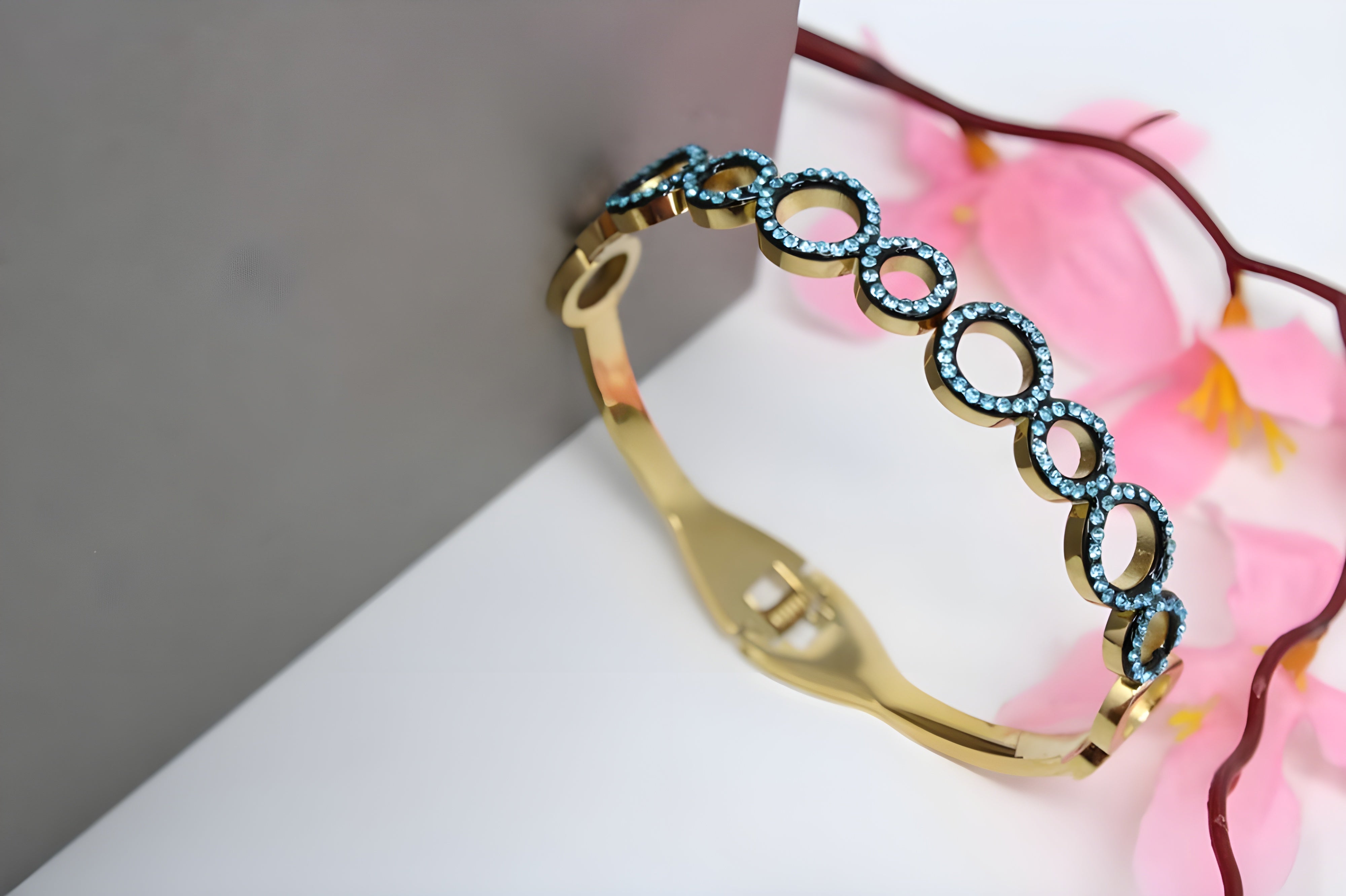 Azure Crystal Circle Elegance Bracelet