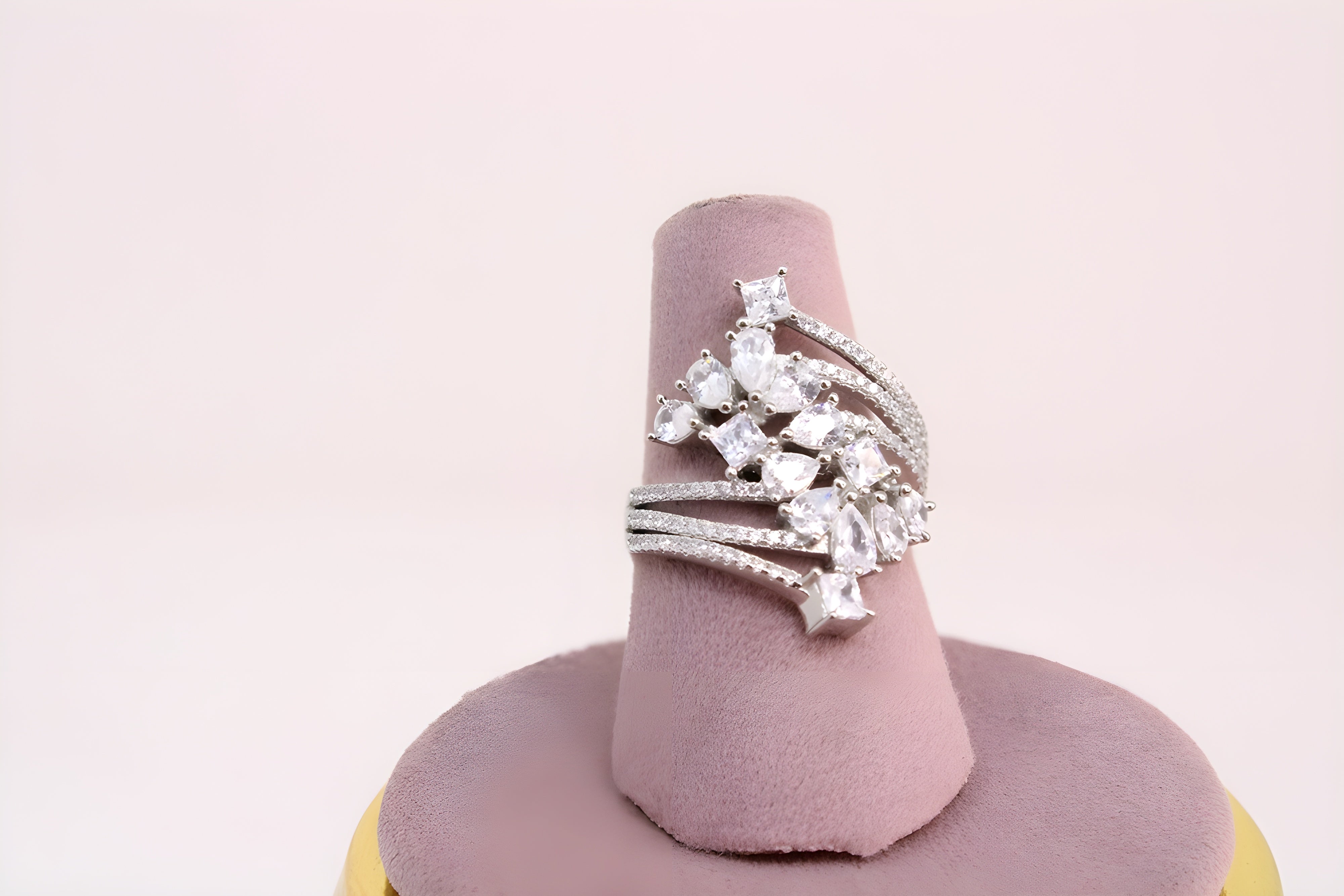 Emerald Elegance Sterling Silver Swarovski Crystal Ring