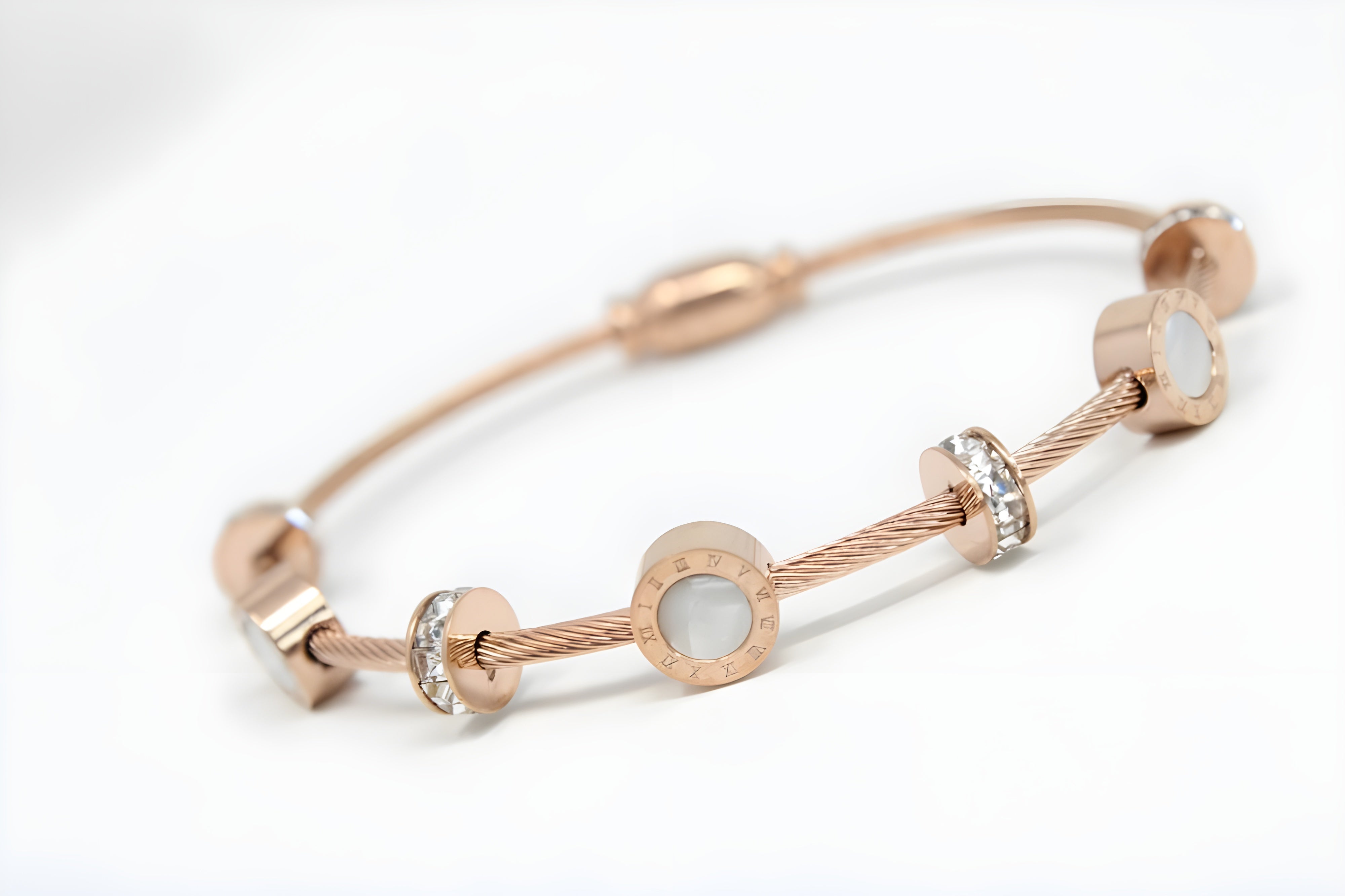 Copper Elegance Pearl Bracelet