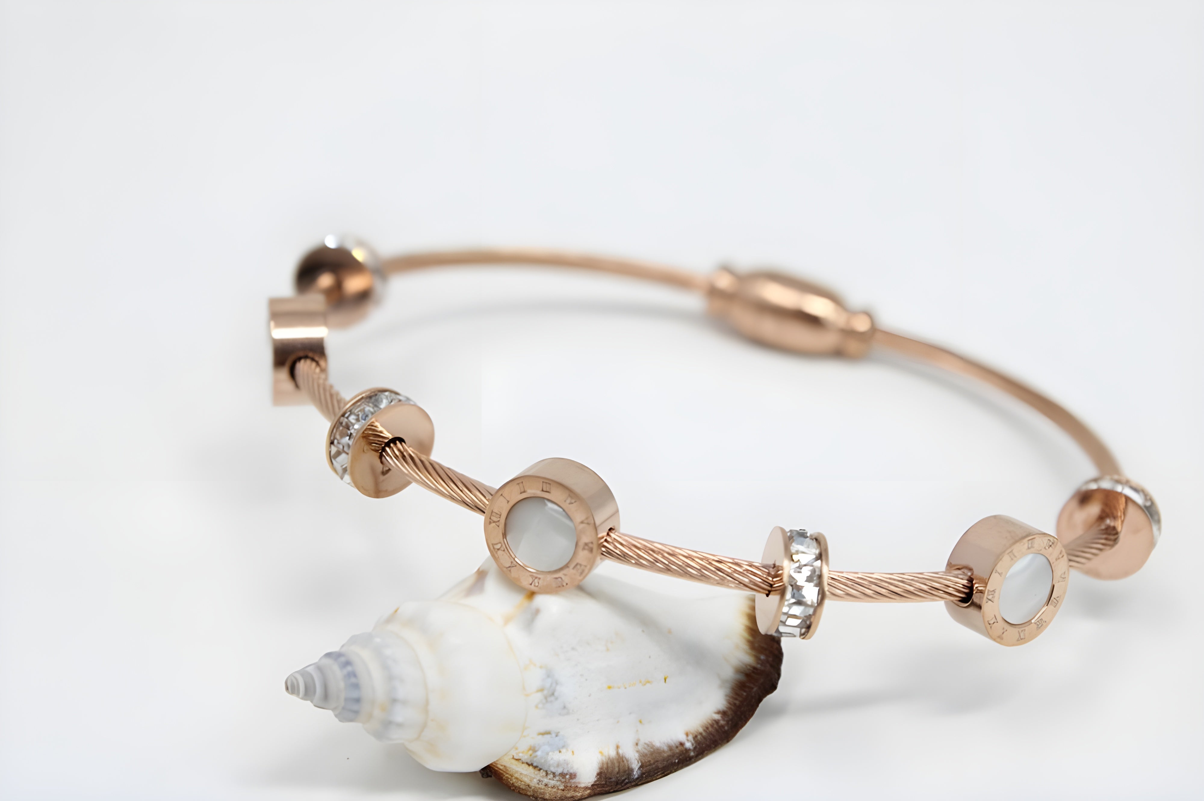 Copper Elegance Pearl Bracelet