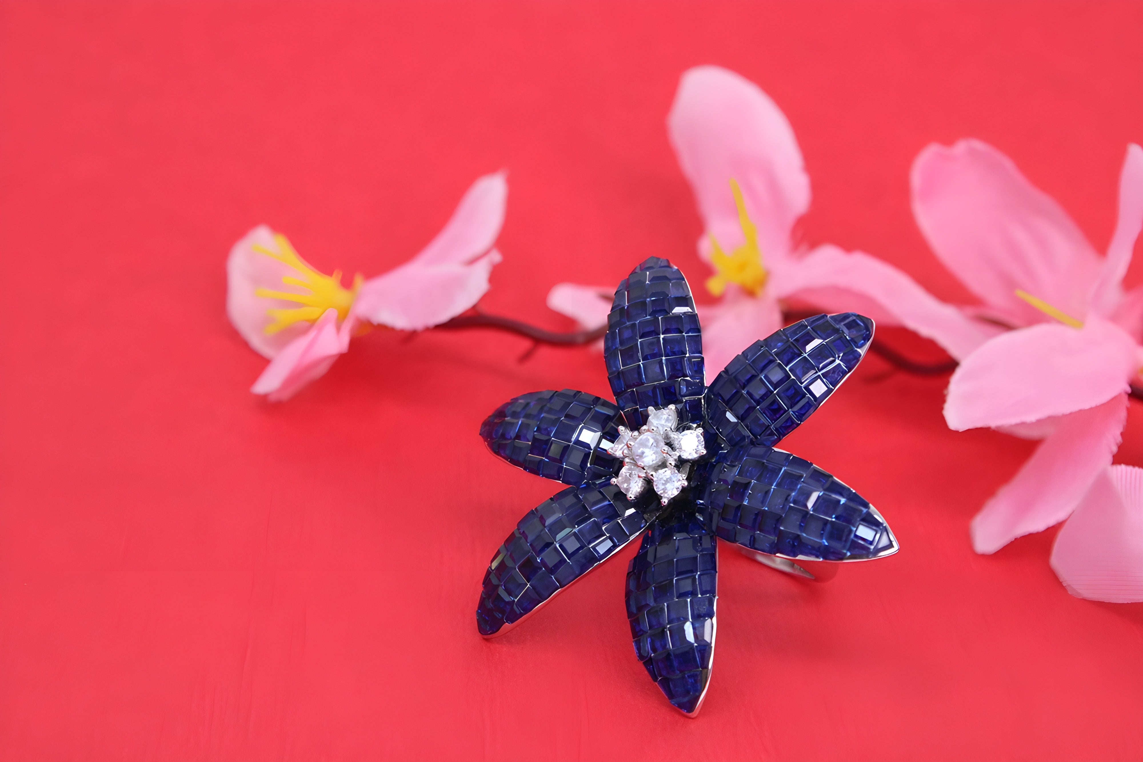 Sapphire Bloom Sterling Silver Ring