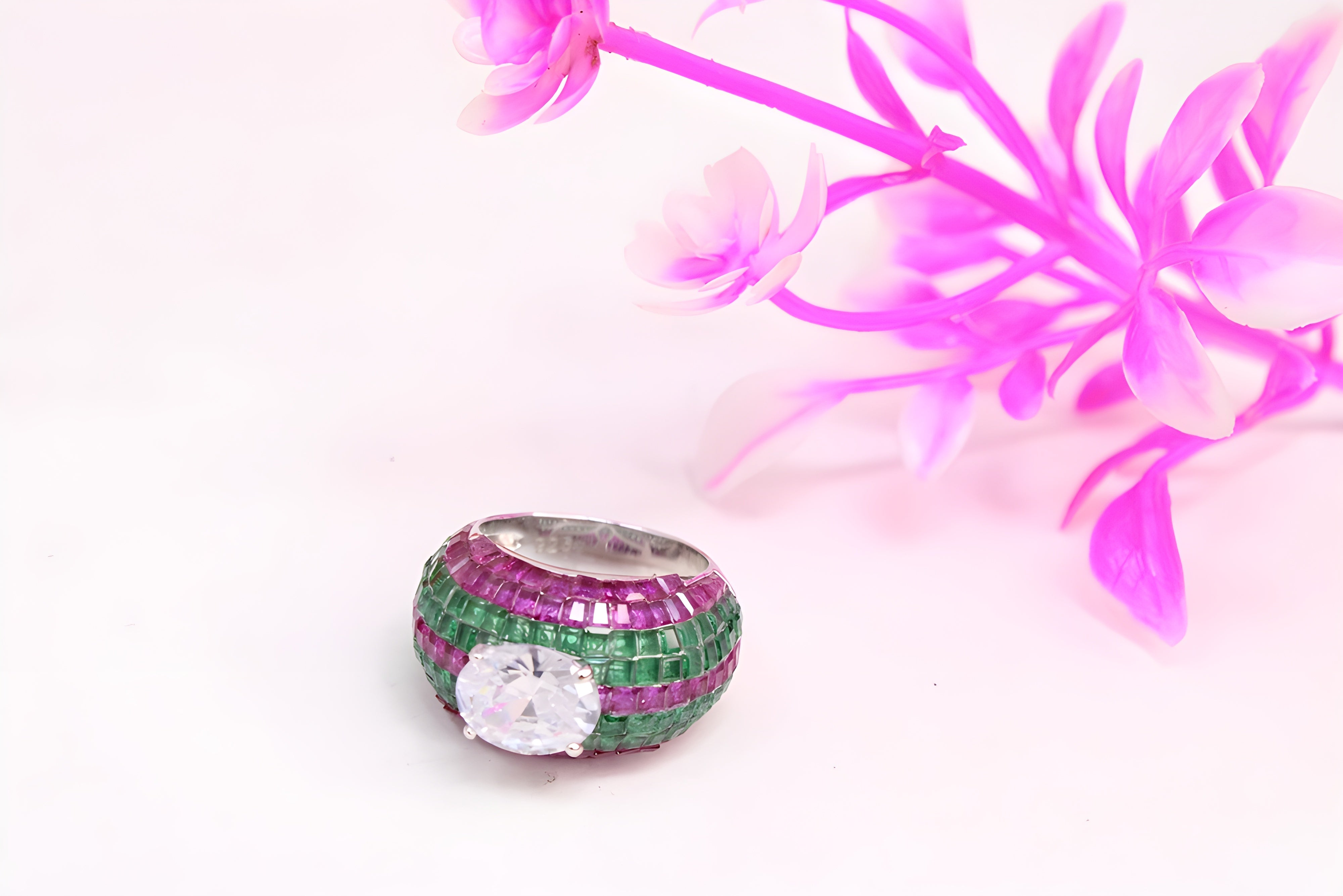 Sterling Silver Harmony VeeLux Premium Crystal Ring