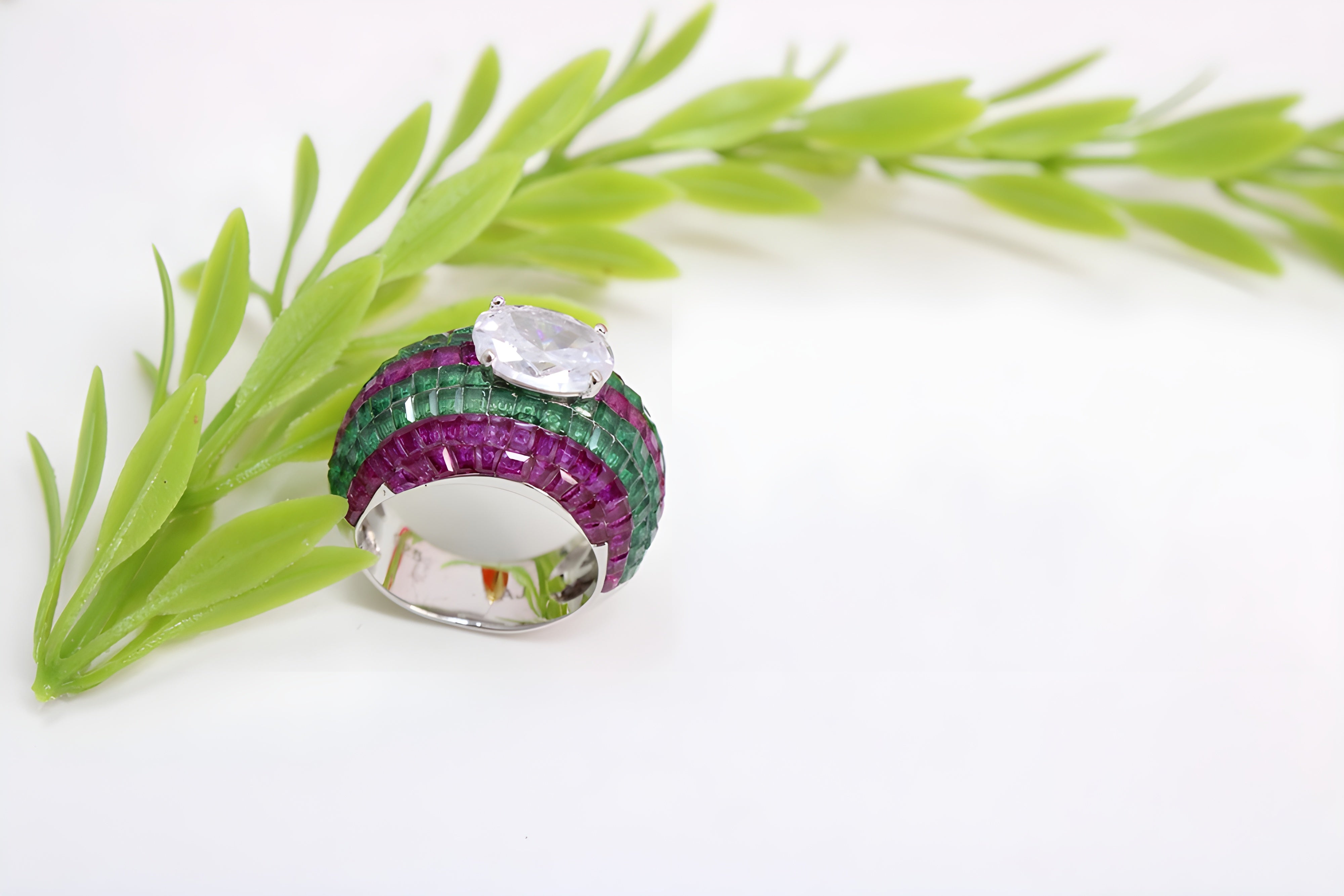 Sterling Silver Harmony VeeLux Premium Crystal Ring