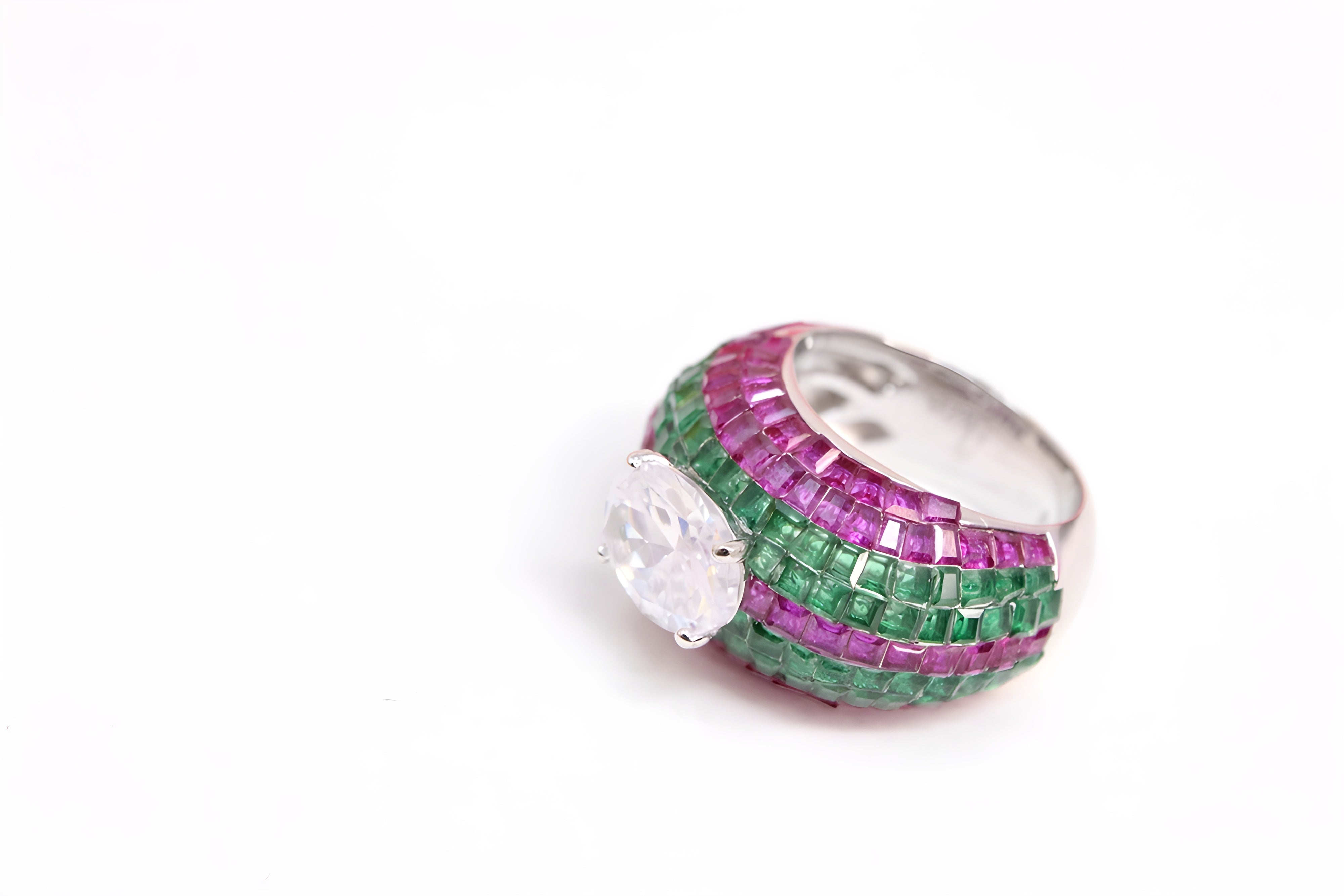 Sterling Silver Harmony VeeLux Premium Crystal Ring