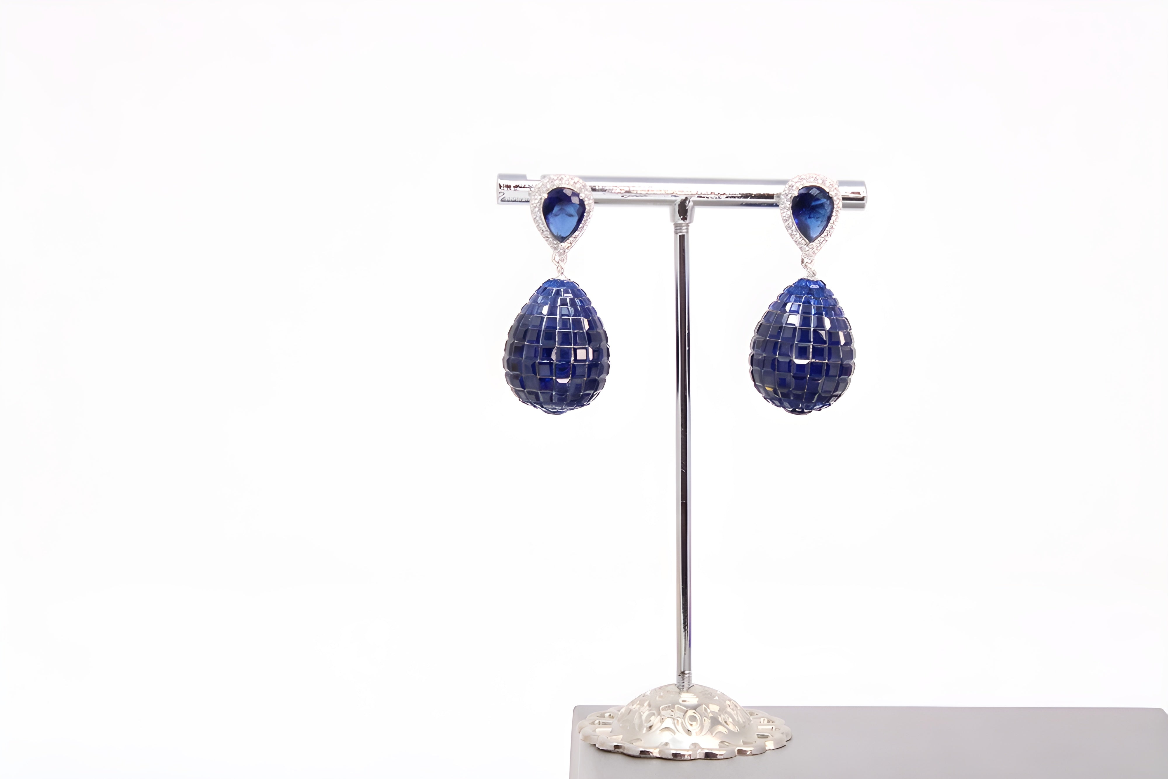 Azure Dream VeeLux Premium Crystal Artisanal Golden Earrings