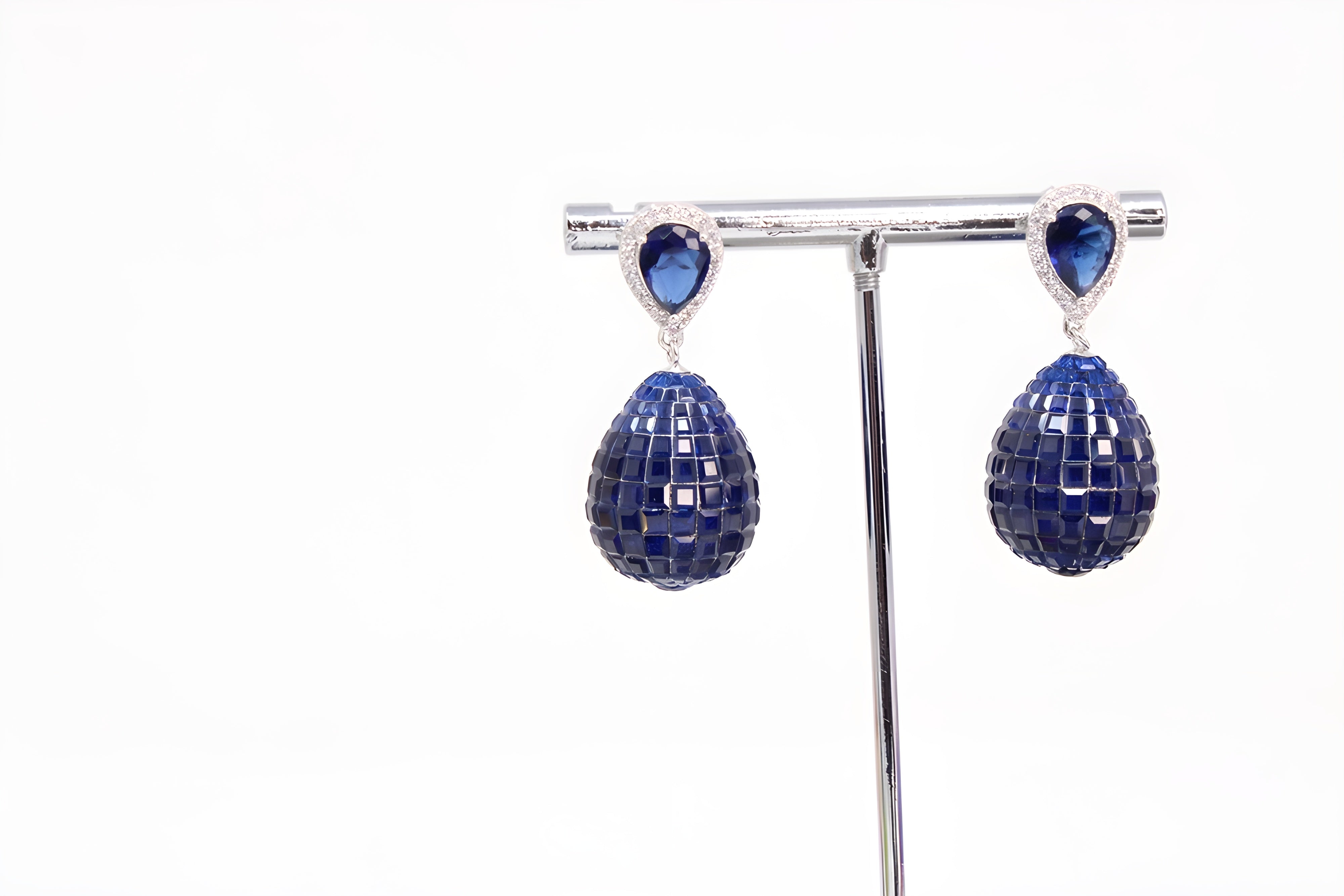 Azure Dream VeeLux Premium Crystal Artisanal Golden Earrings