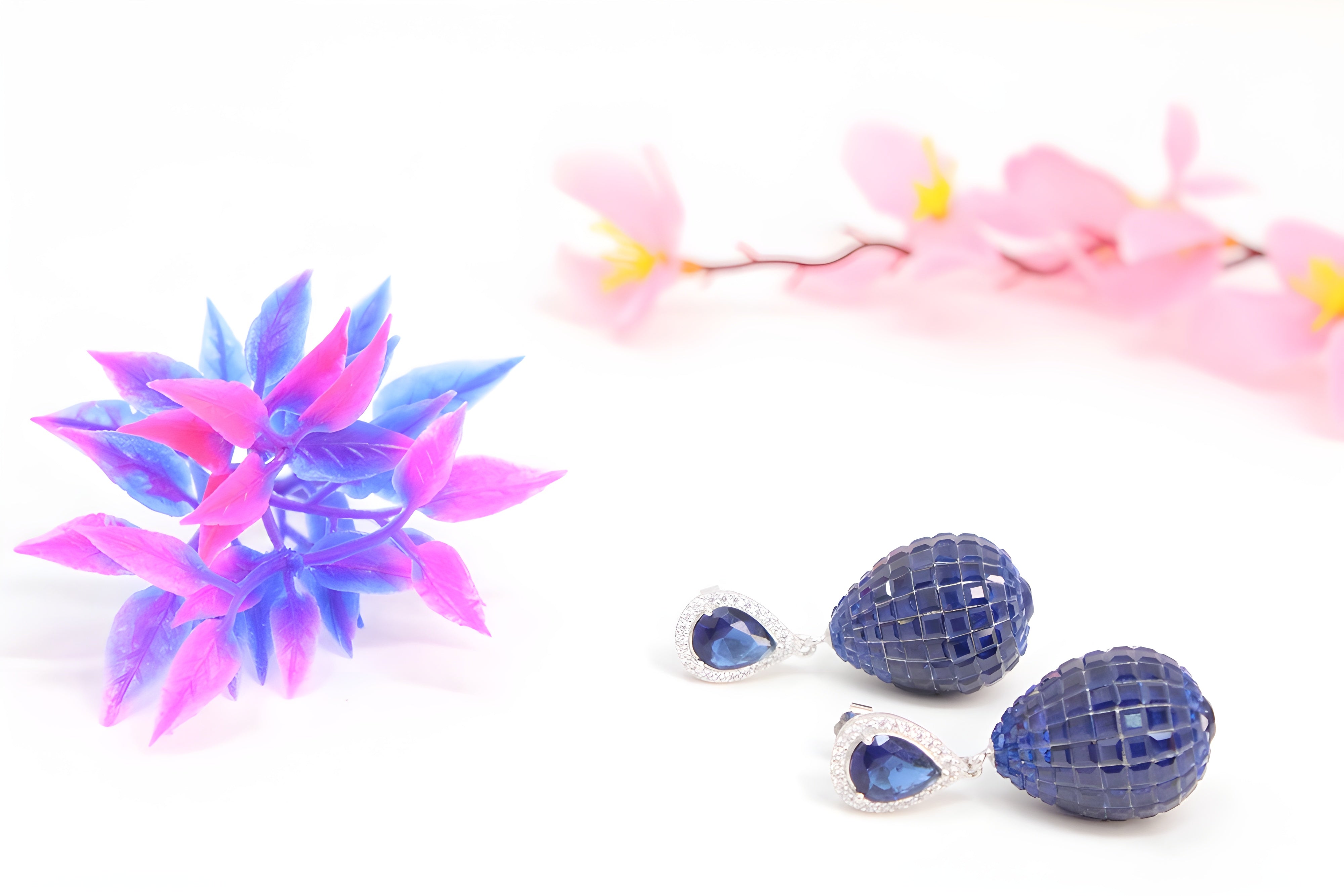 Azure Dream VeeLux Premium Crystal Artisanal Golden Earrings