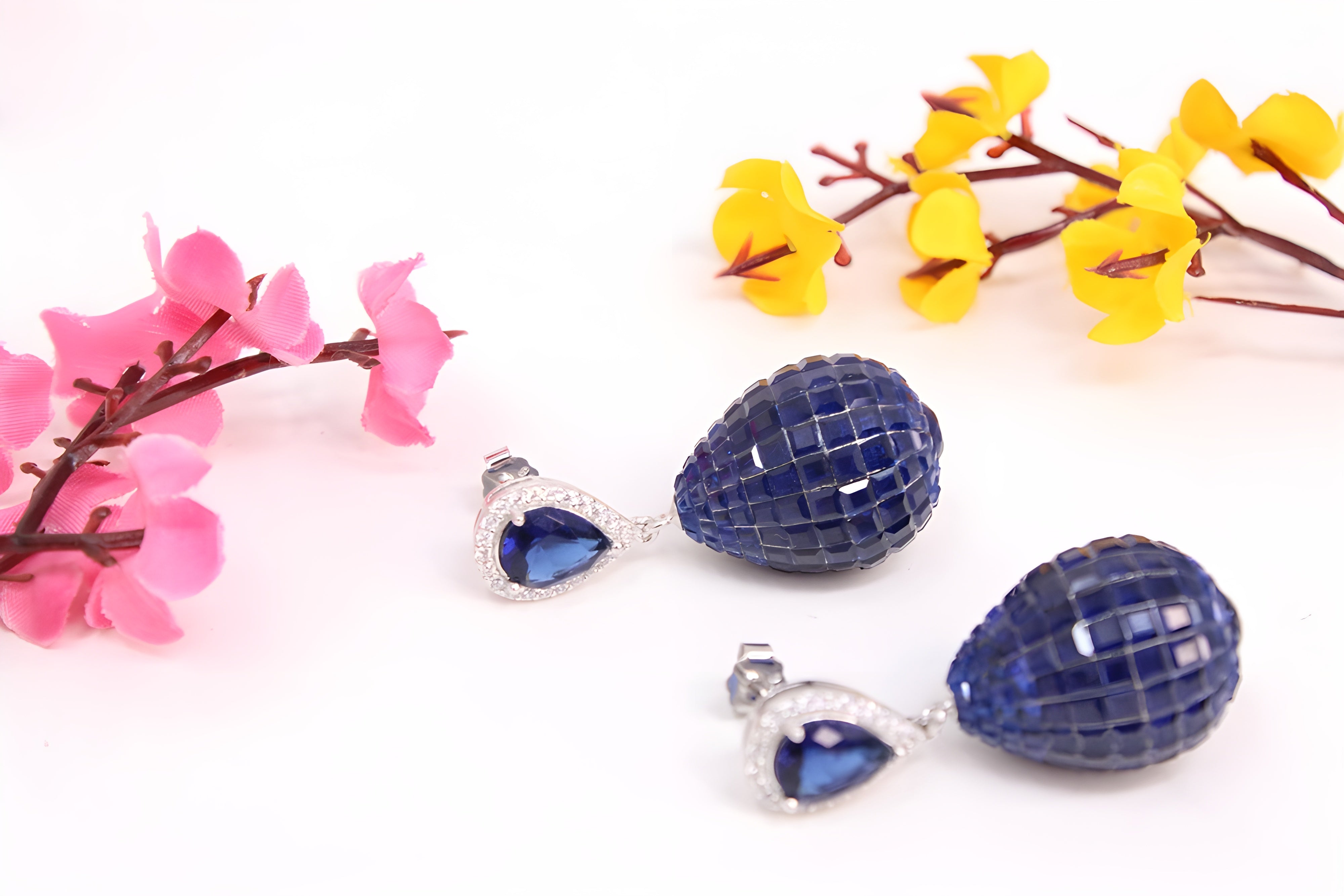 Azure Dream VeeLux Premium Crystal Artisanal Golden Earrings