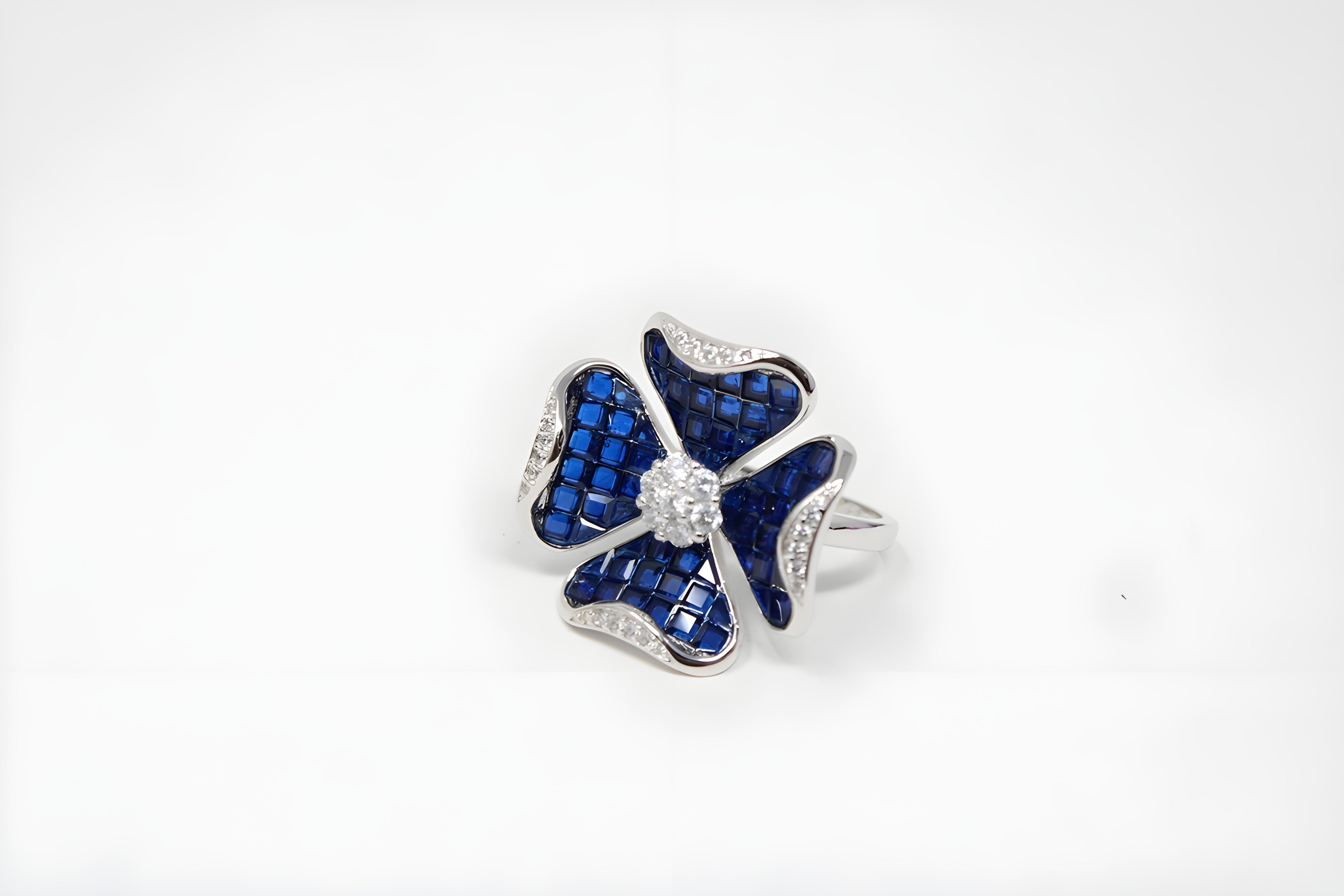 Sapphire Blossom Sterling Silver Ring