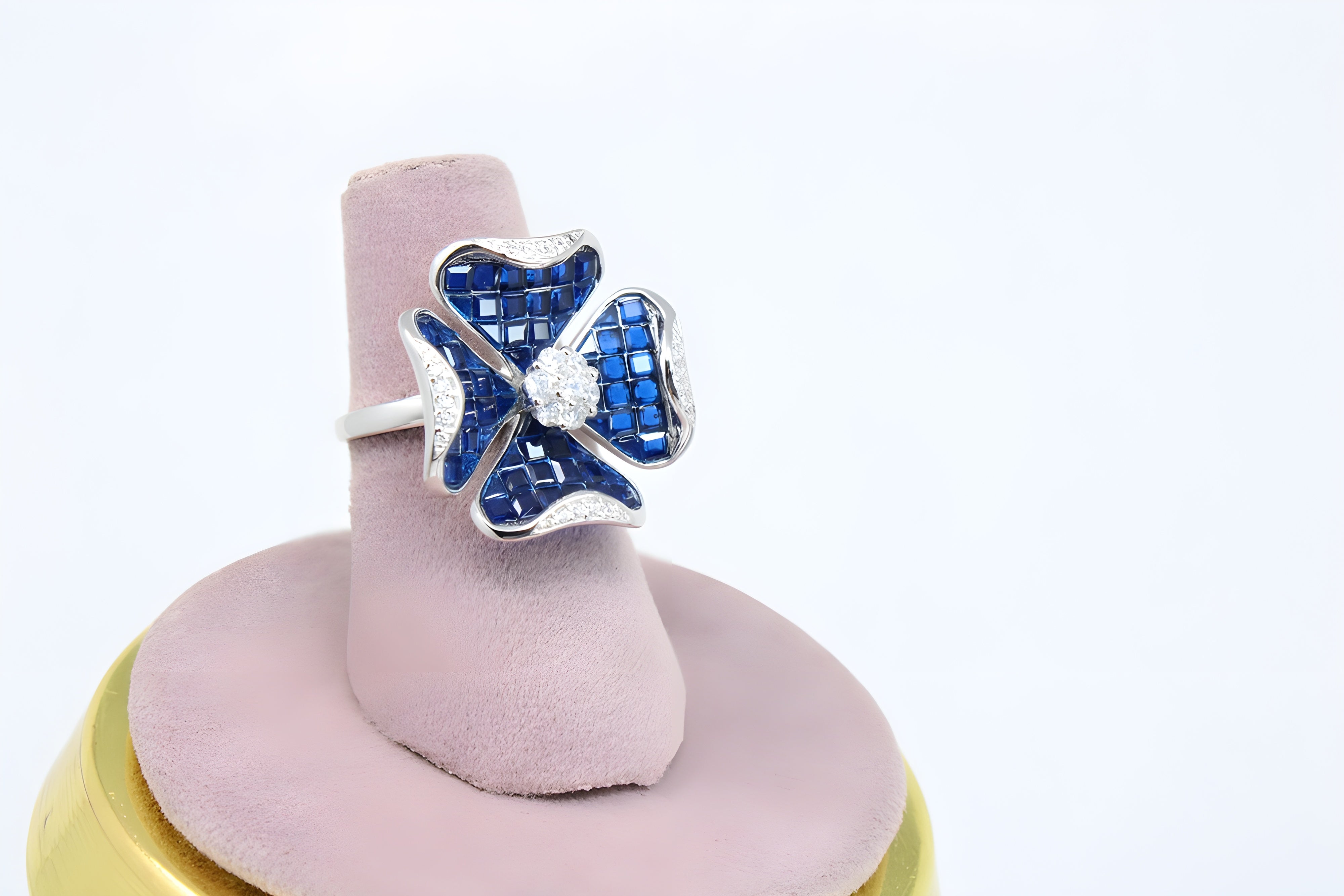 Sapphire Blossom Sterling Silver Ring