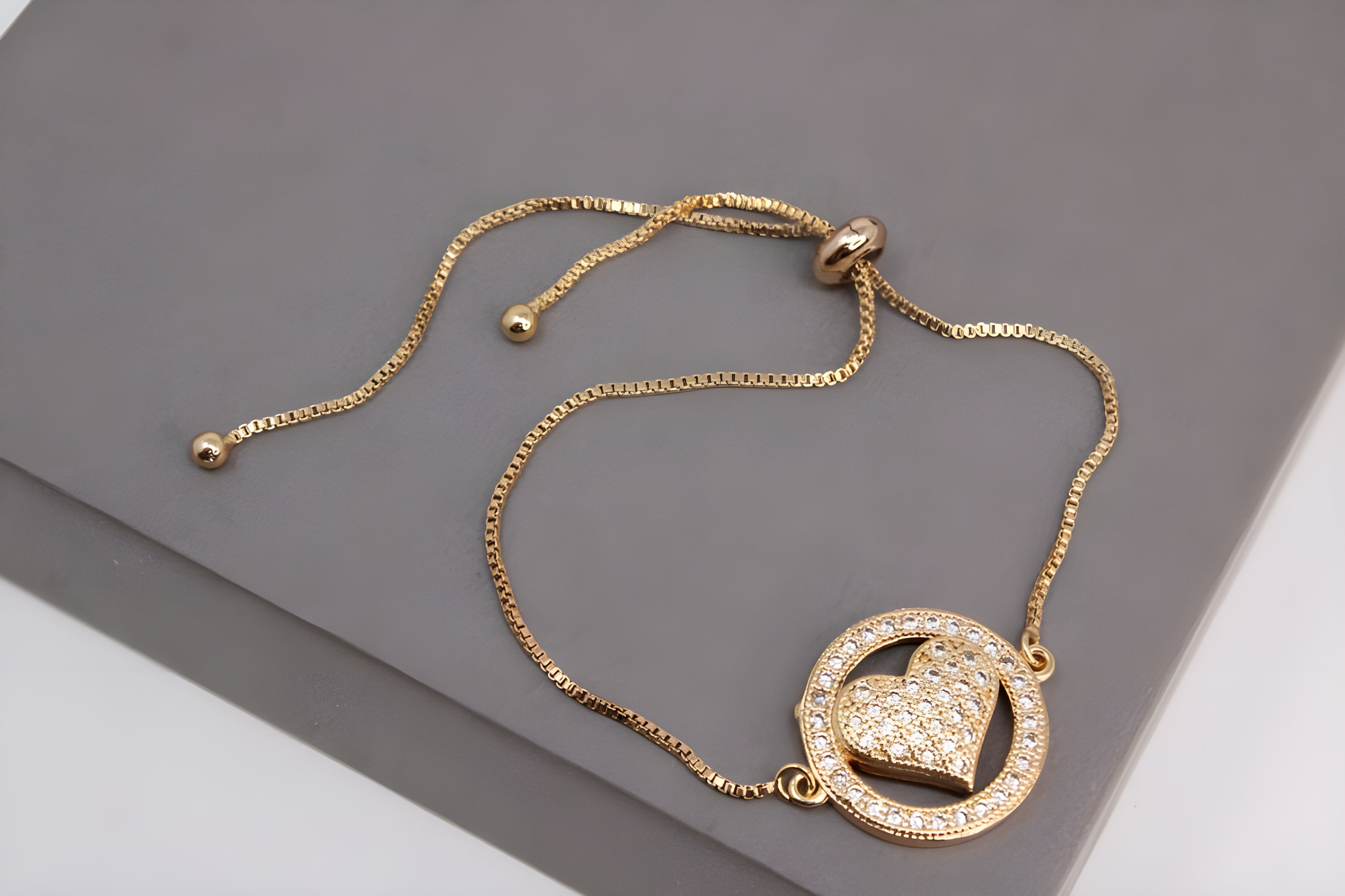 Golden Heart Embrace Bracelet