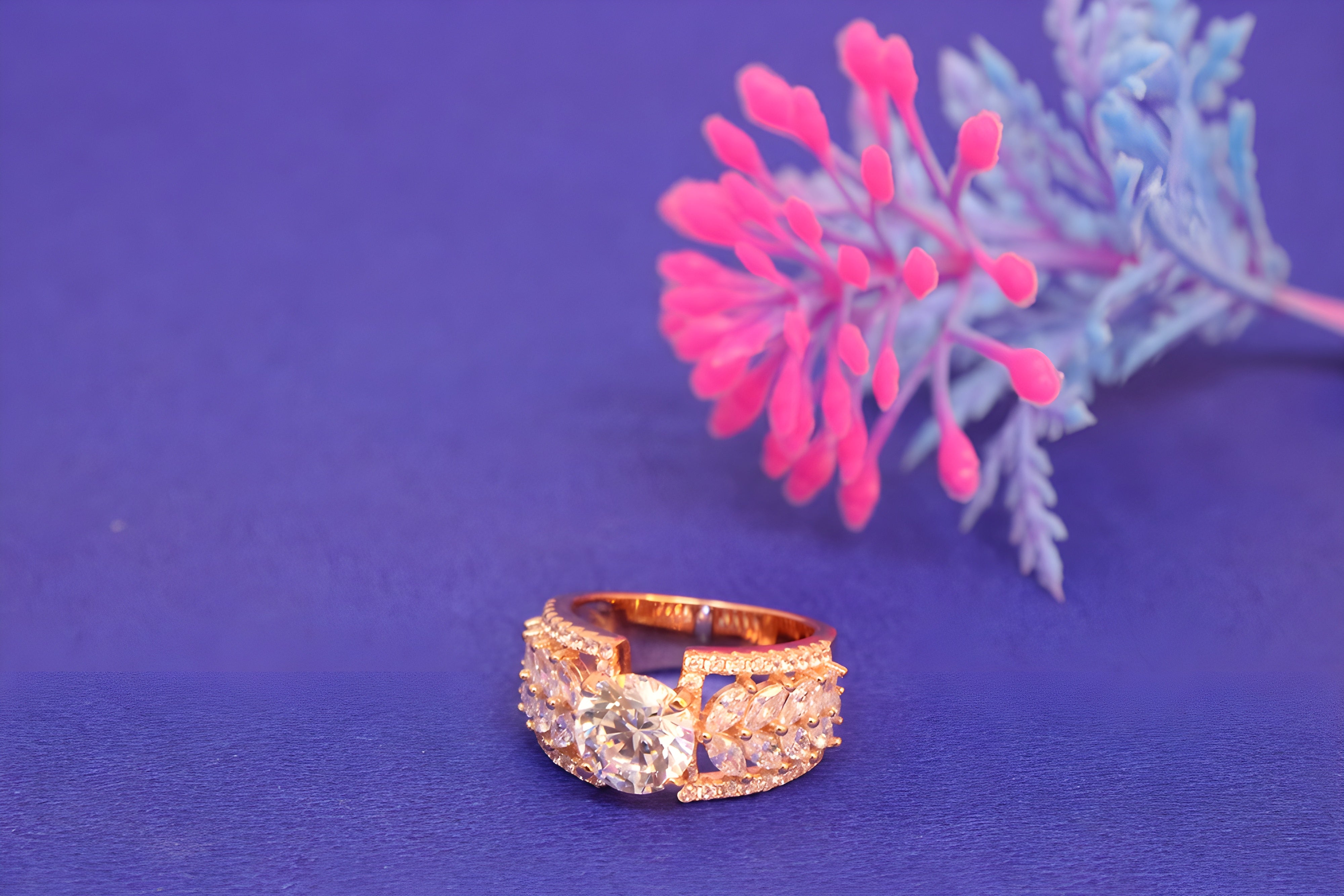 Golden Radiance Swarovski Crystal Ring