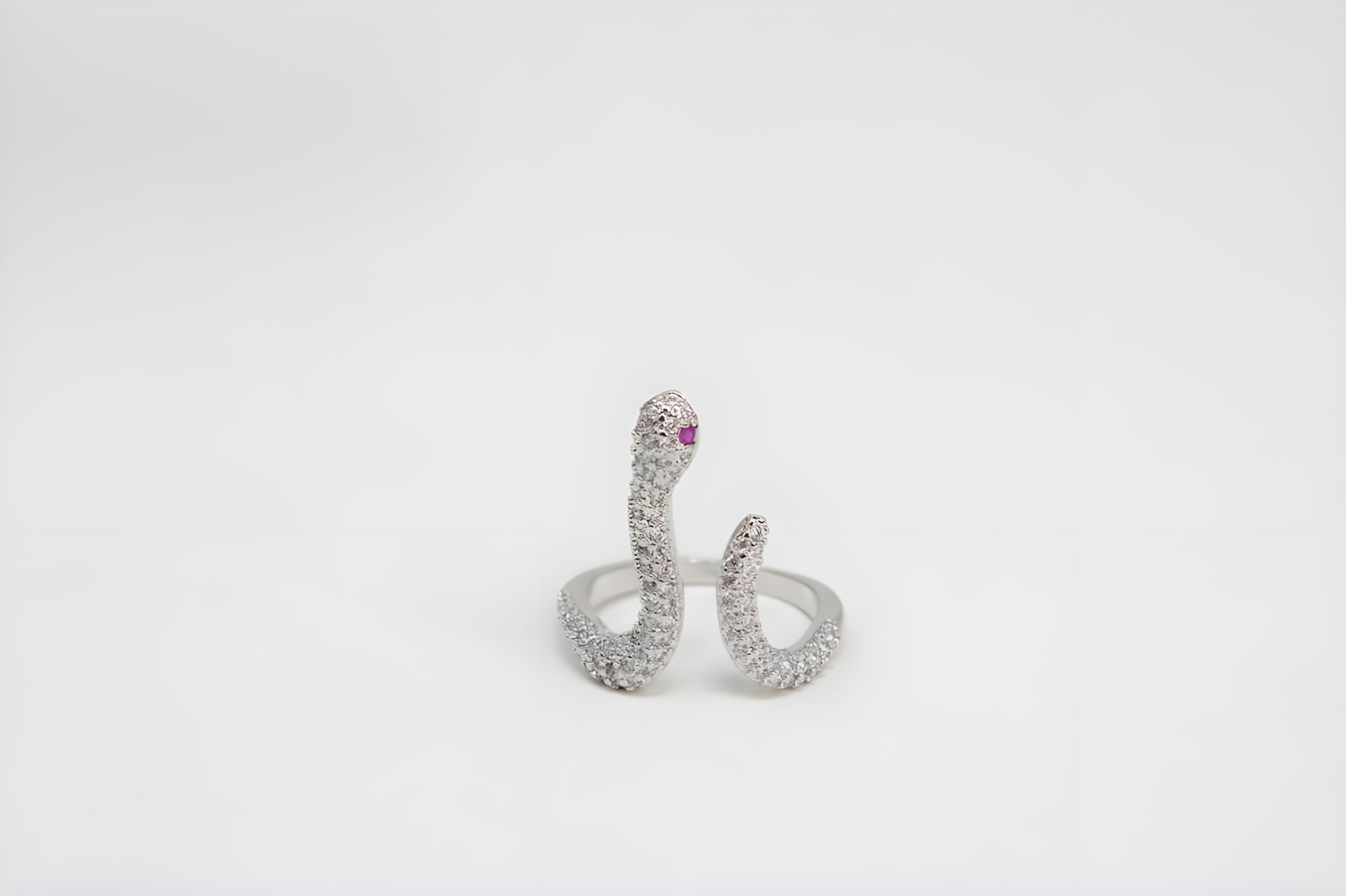 Golden & Silver Serpent Crystal Ring