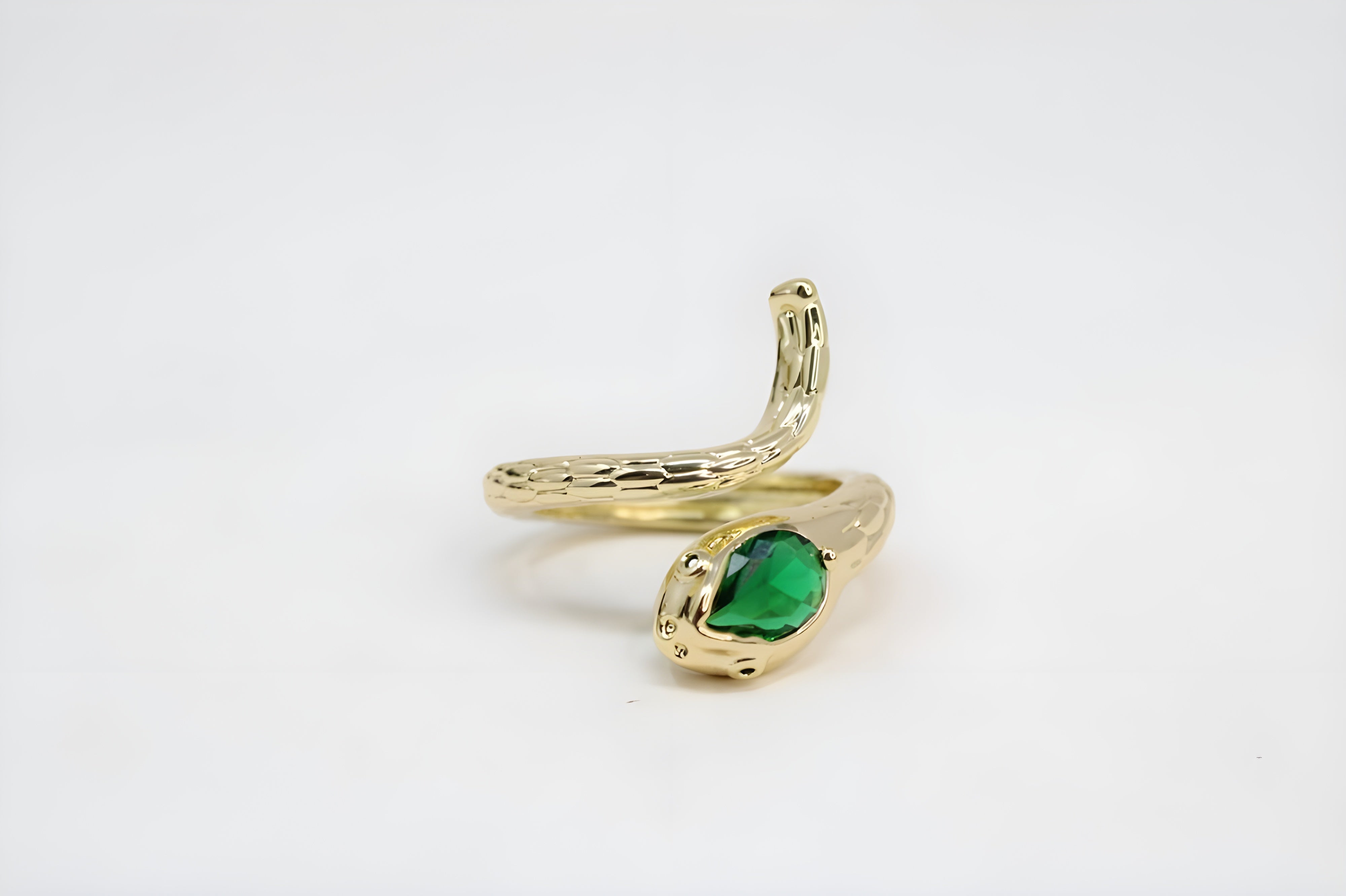 Emerald & Diamond Serpent Crystal Ring