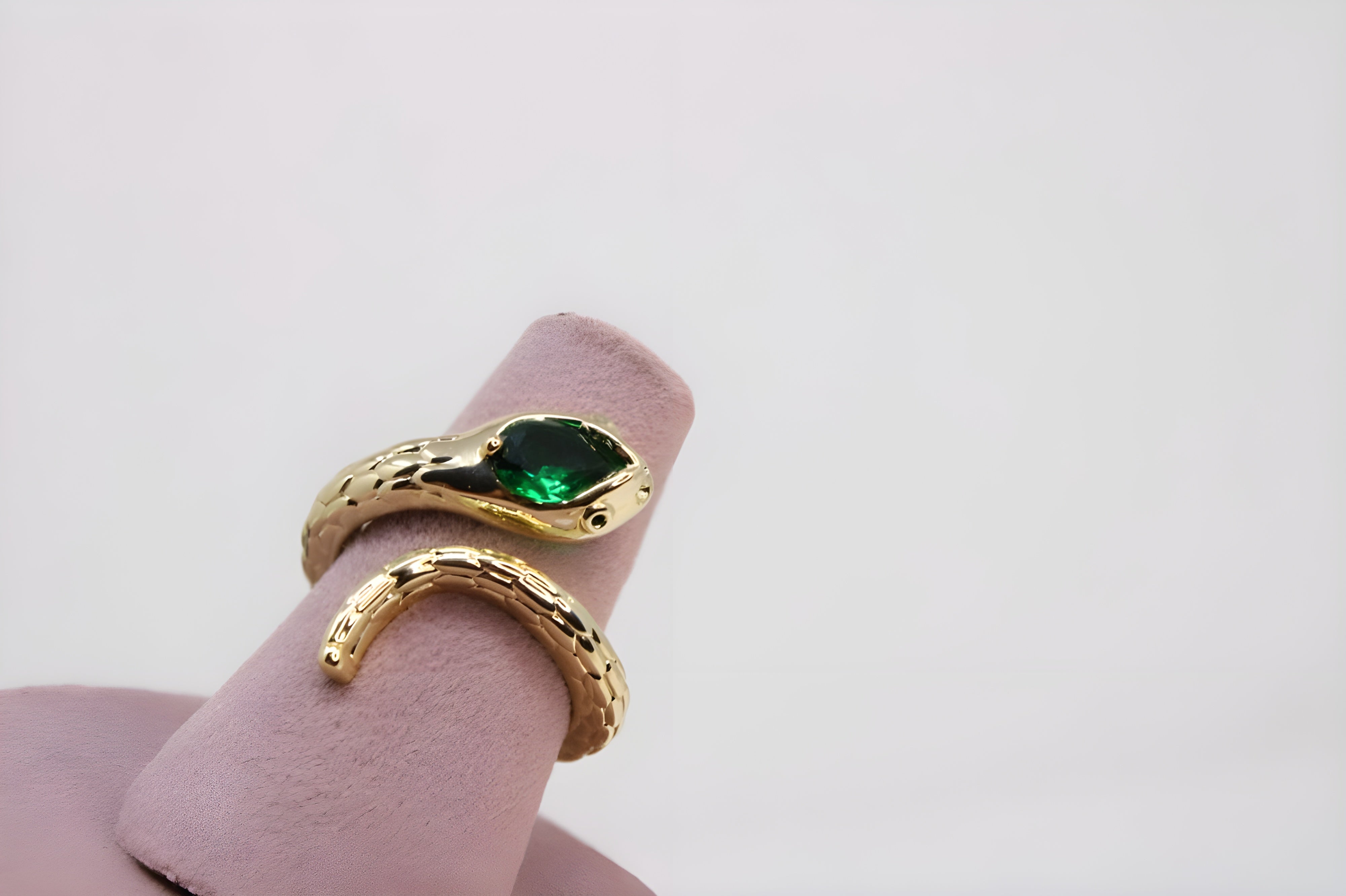 Emerald & Diamond Serpent Crystal Ring