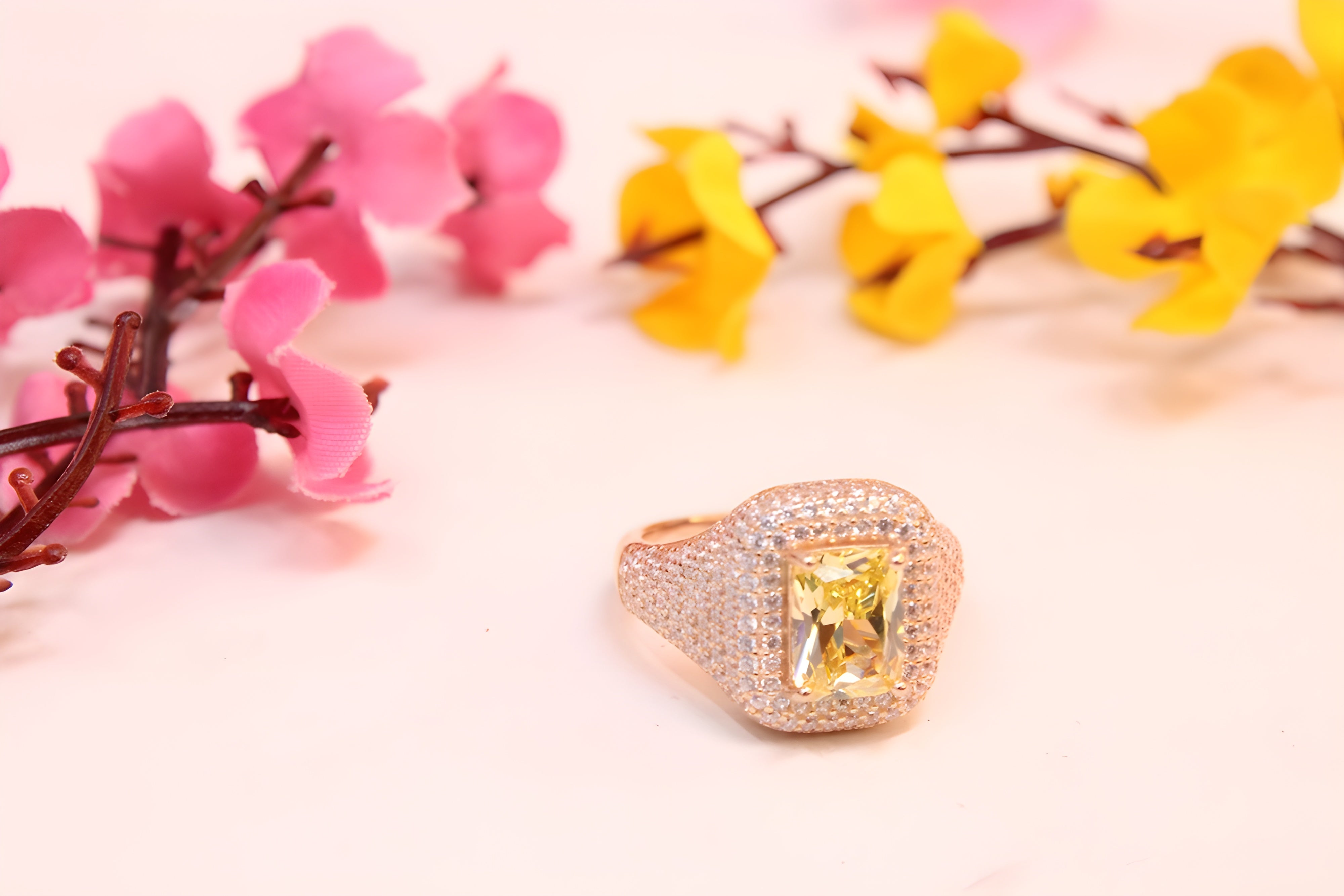 Golden Aura VeeLux Premium Crystal Ring