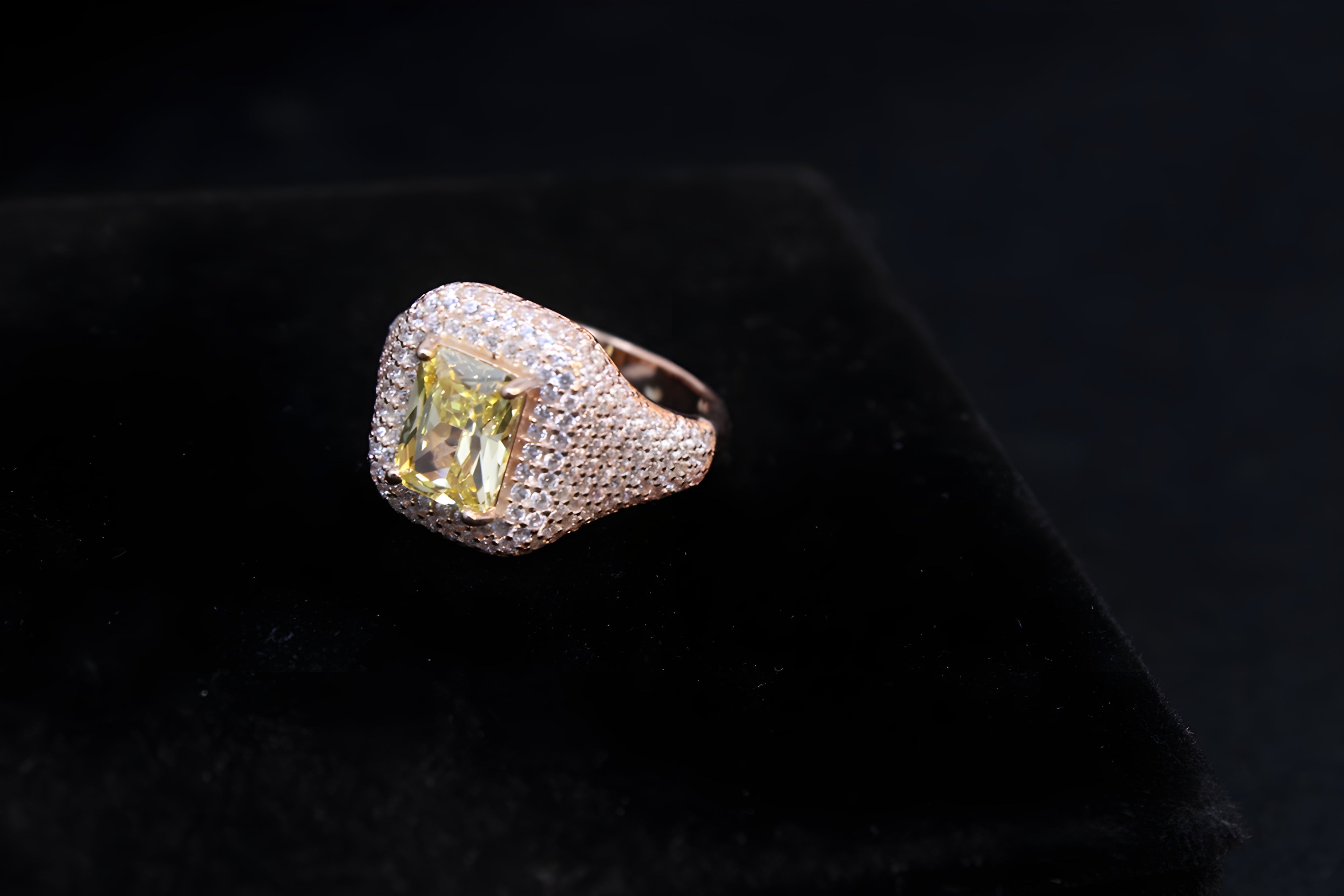 Golden Aura VeeLux Premium Crystal Ring