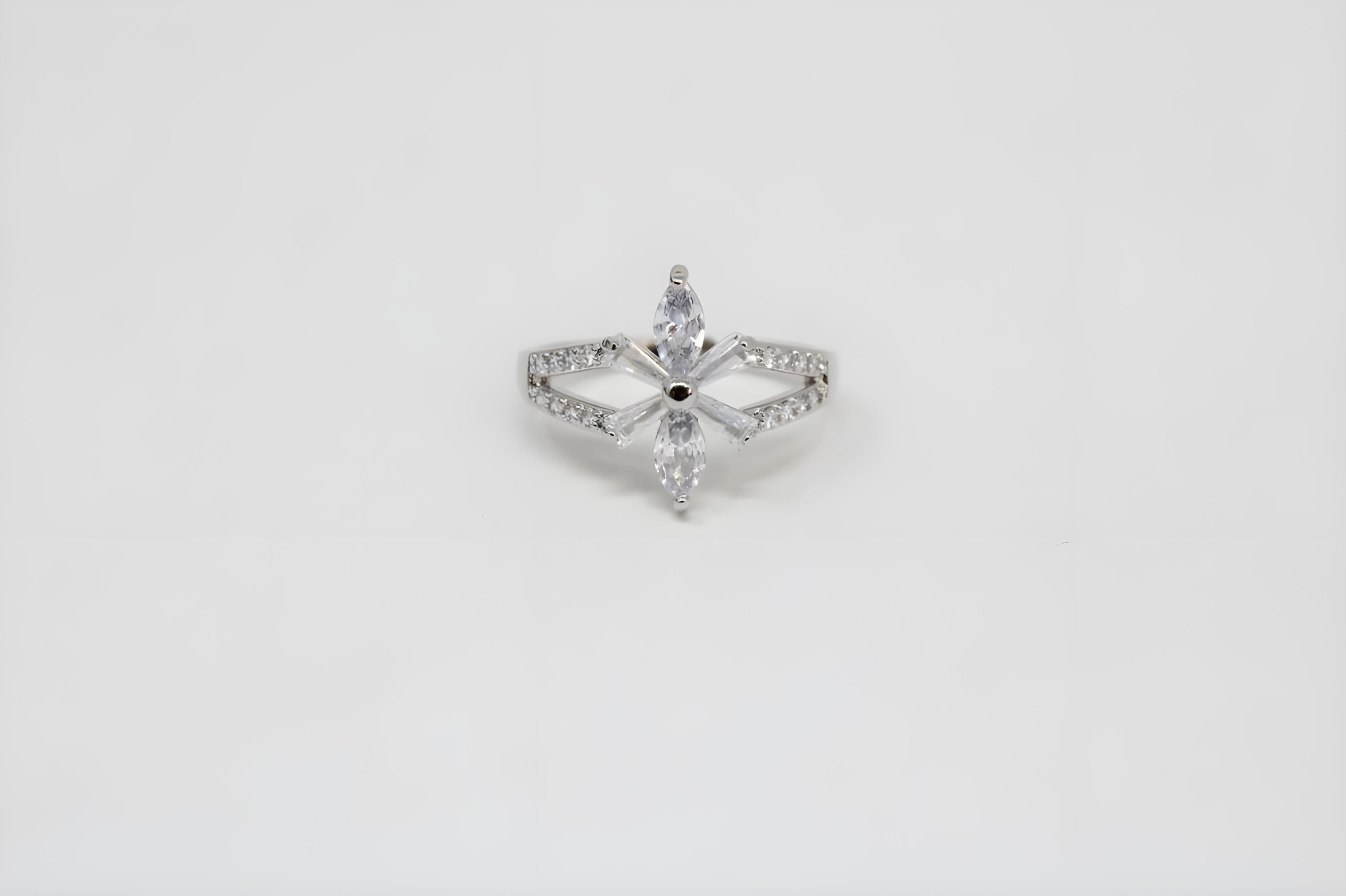 Radiant Crystal Silver Ring