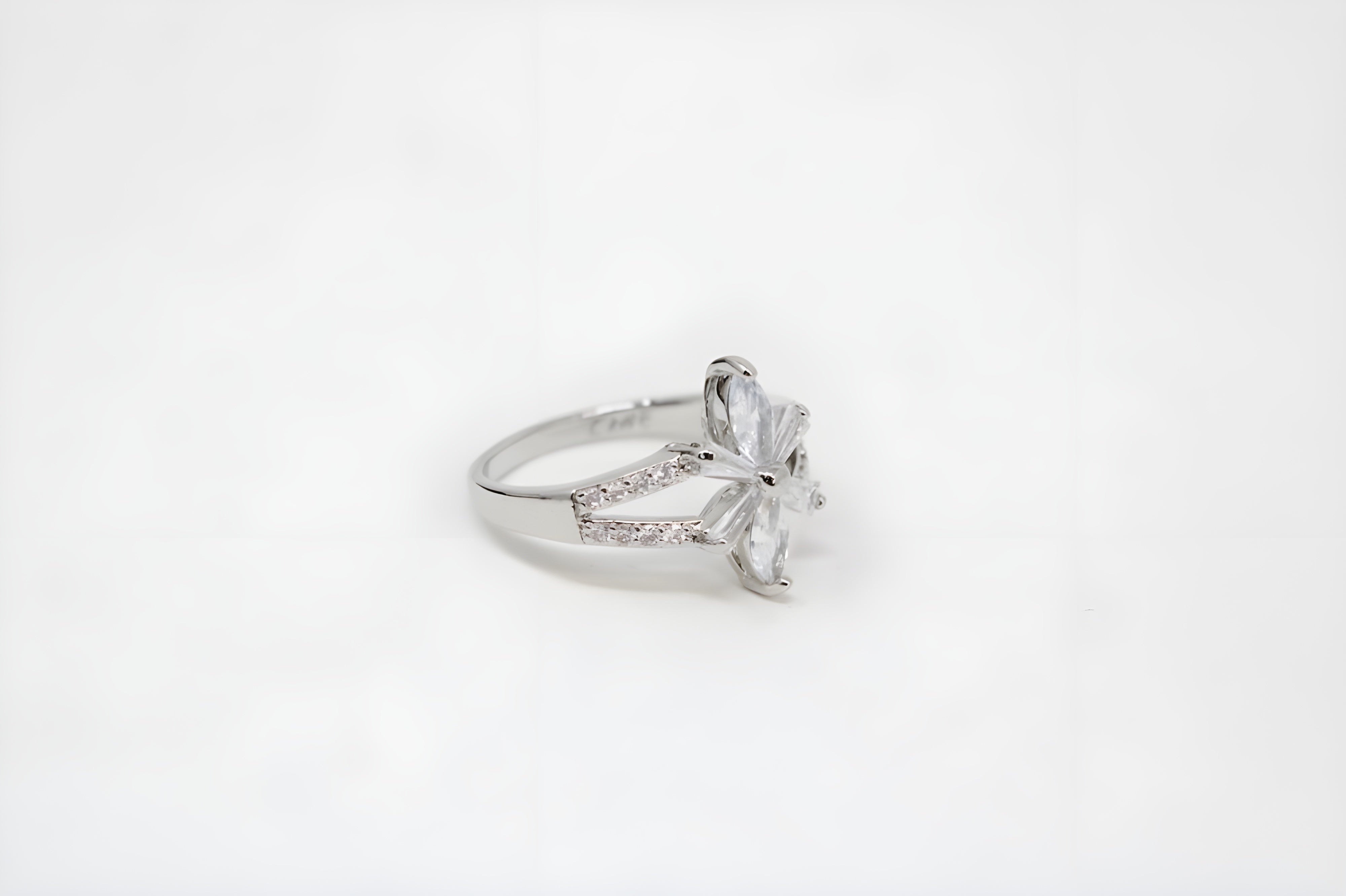 Radiant Crystal Silver Ring