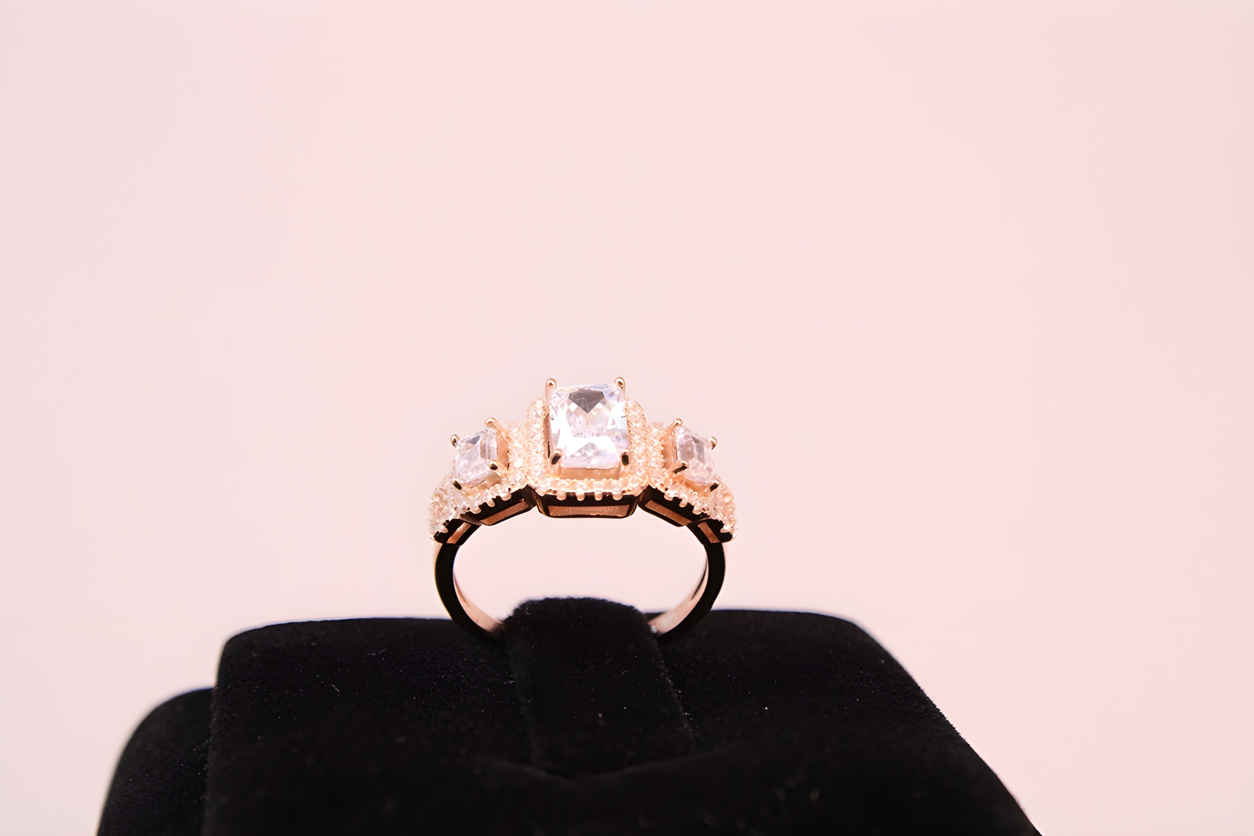 Radiant Golden Glow VeeLux Premium Crystal Ring