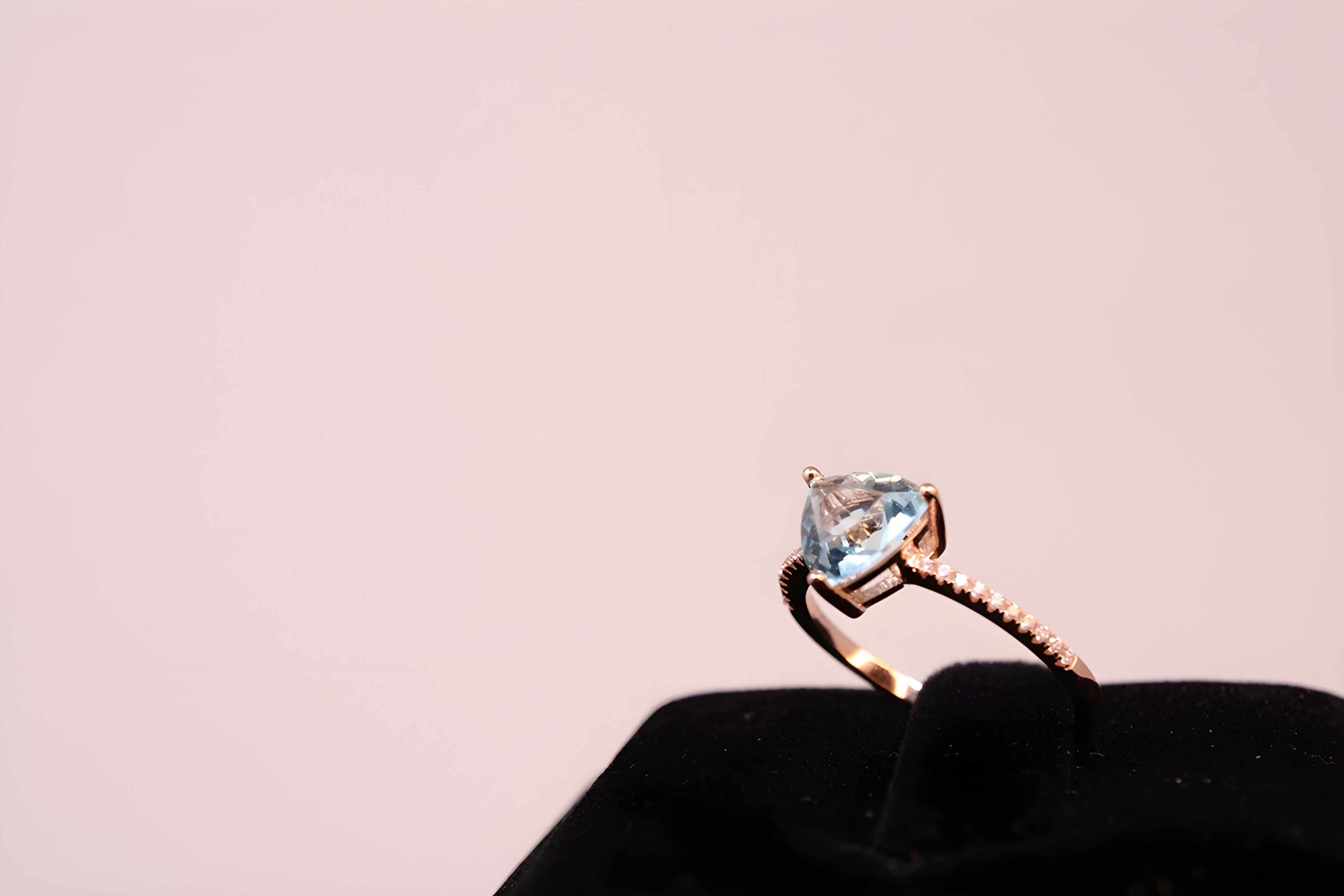 Copper Gold Radiance Triangular Swarovski Crystal Ring