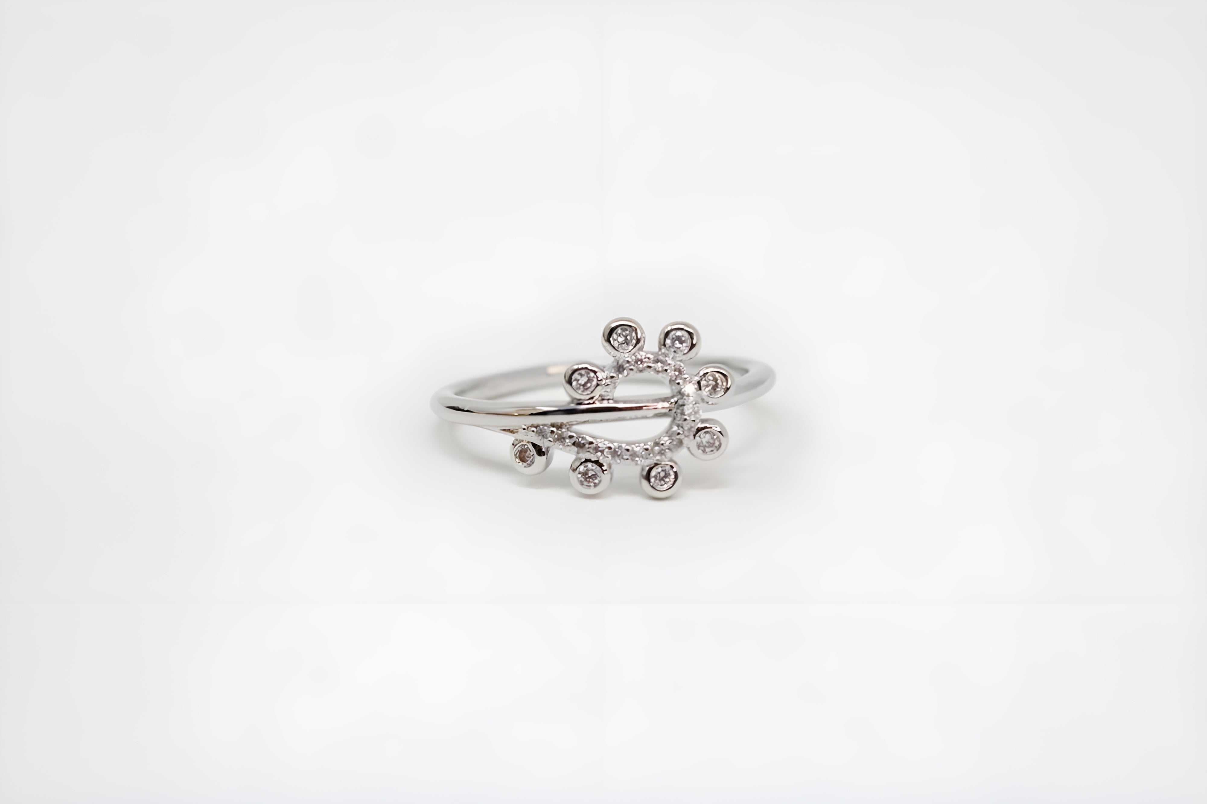 Glimmering Grace Silver Crystal Ring