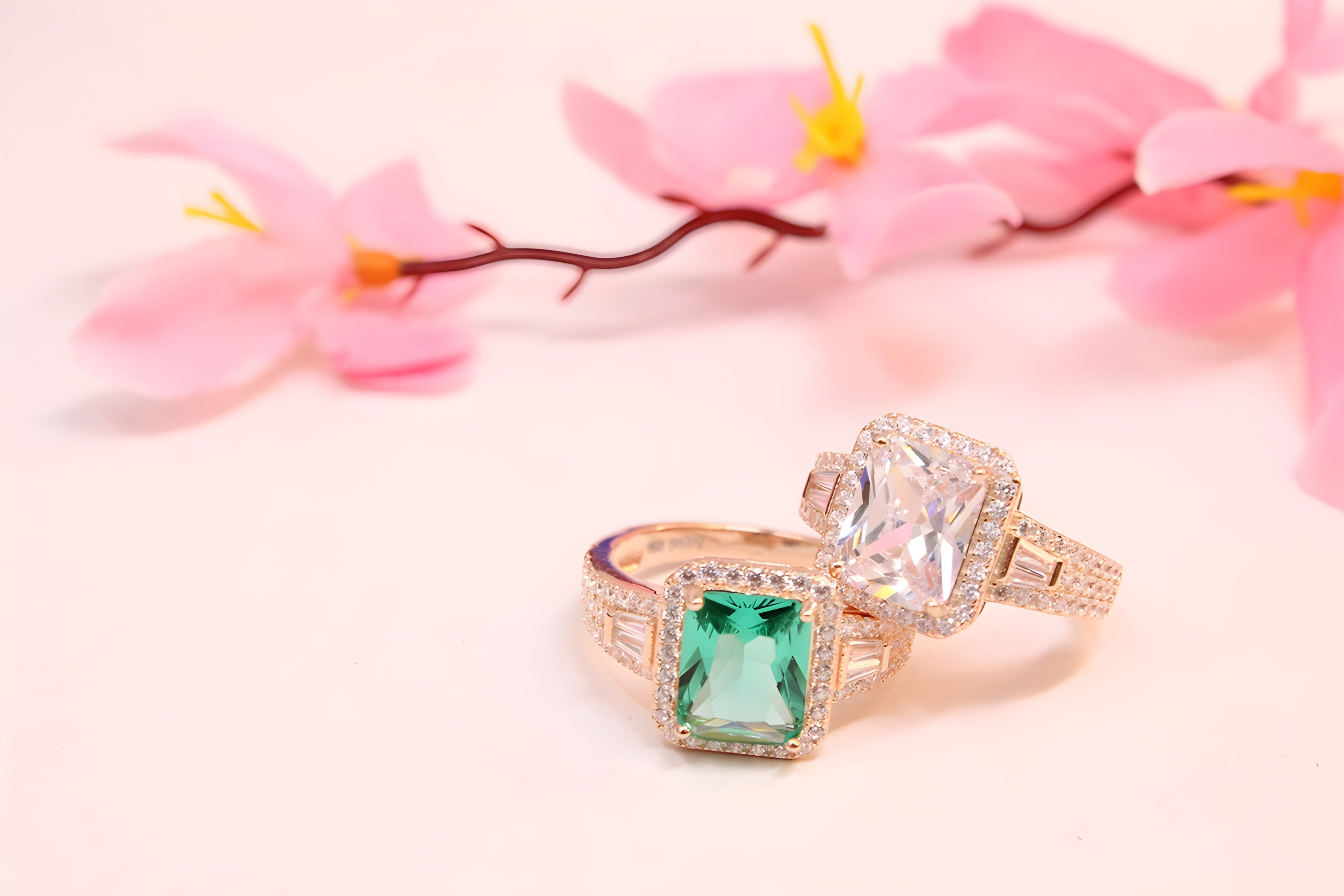 Gleaming Meadow VeeLux Premium Crystal Ring