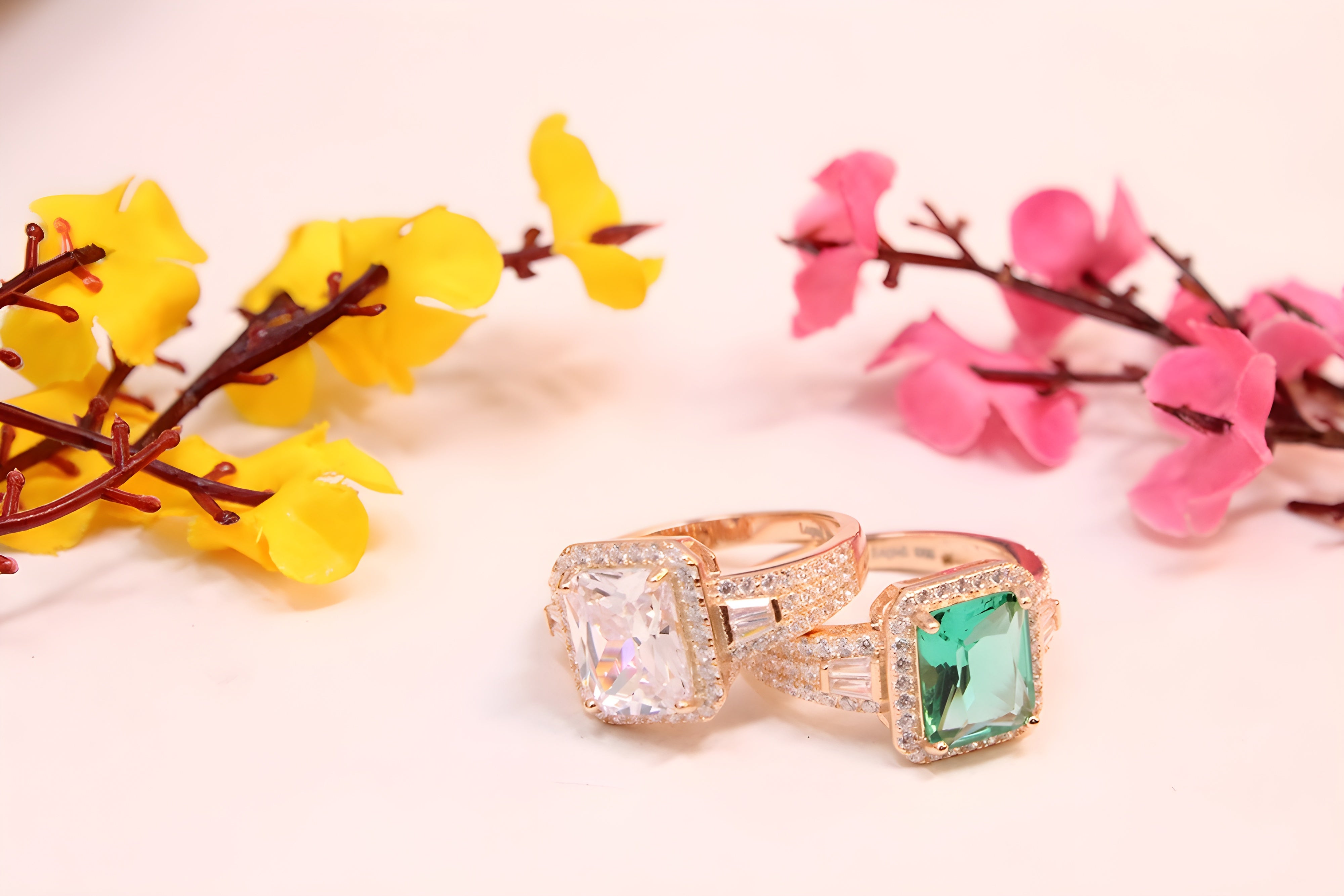 Gleaming Meadow VeeLux Premium Crystal Ring