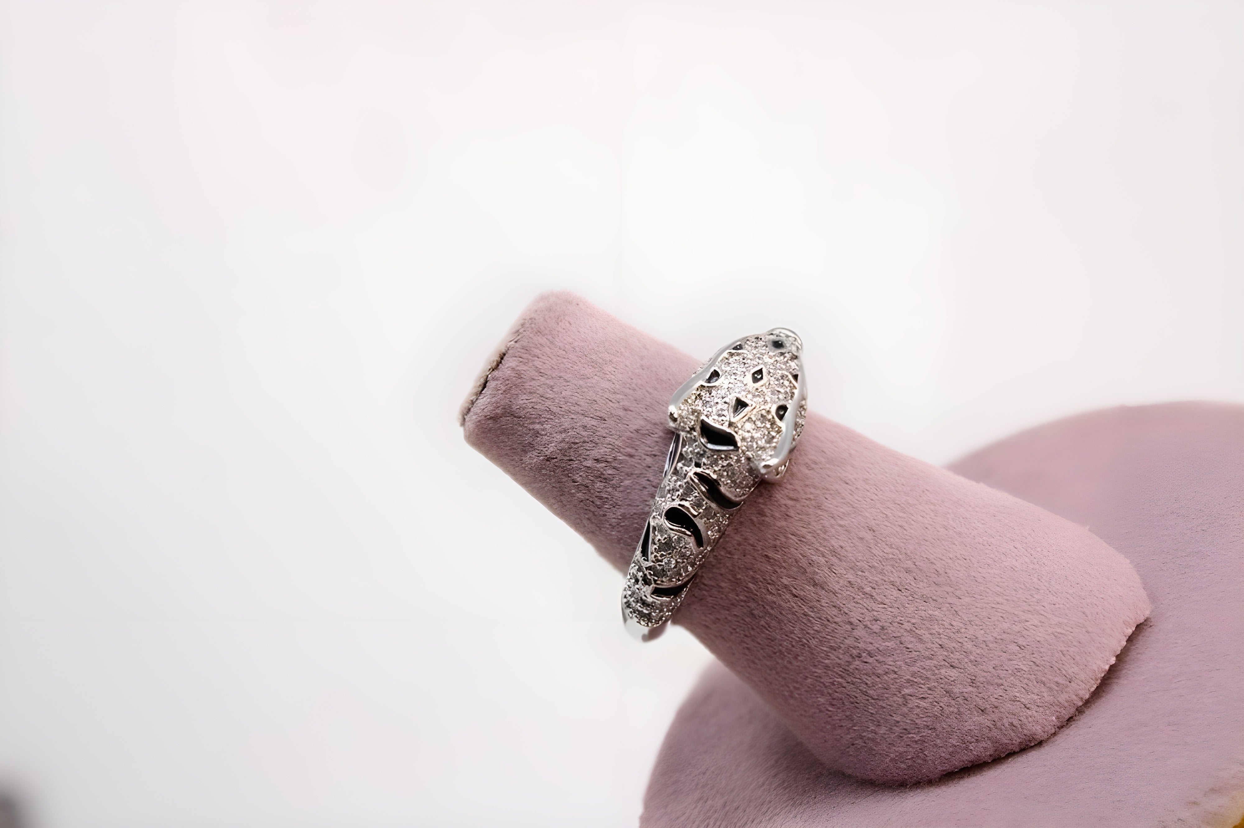 Fierce Elegance Tiger Crystal Silver Ring