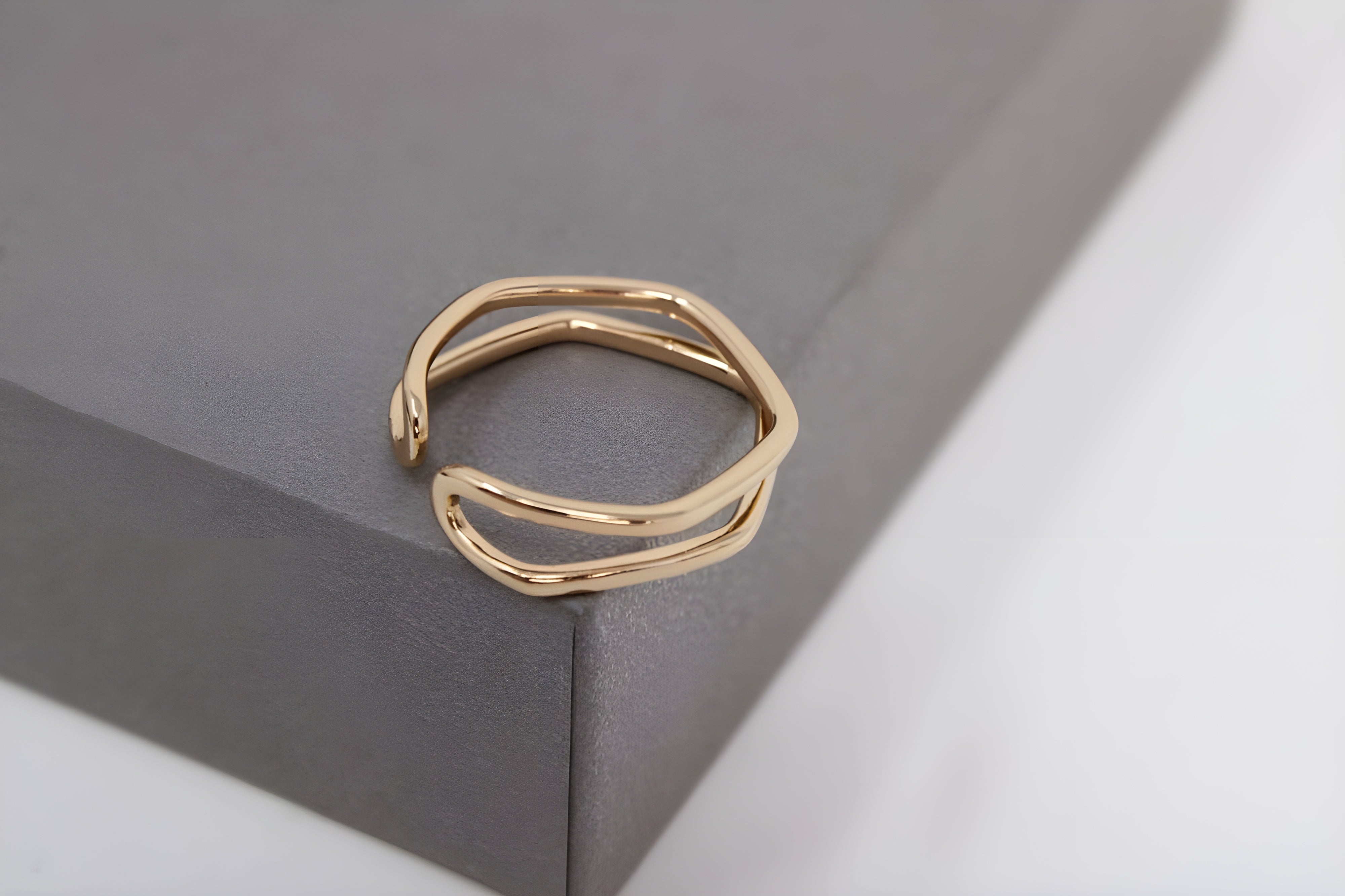 Golden Duo Wire Harmony Ring