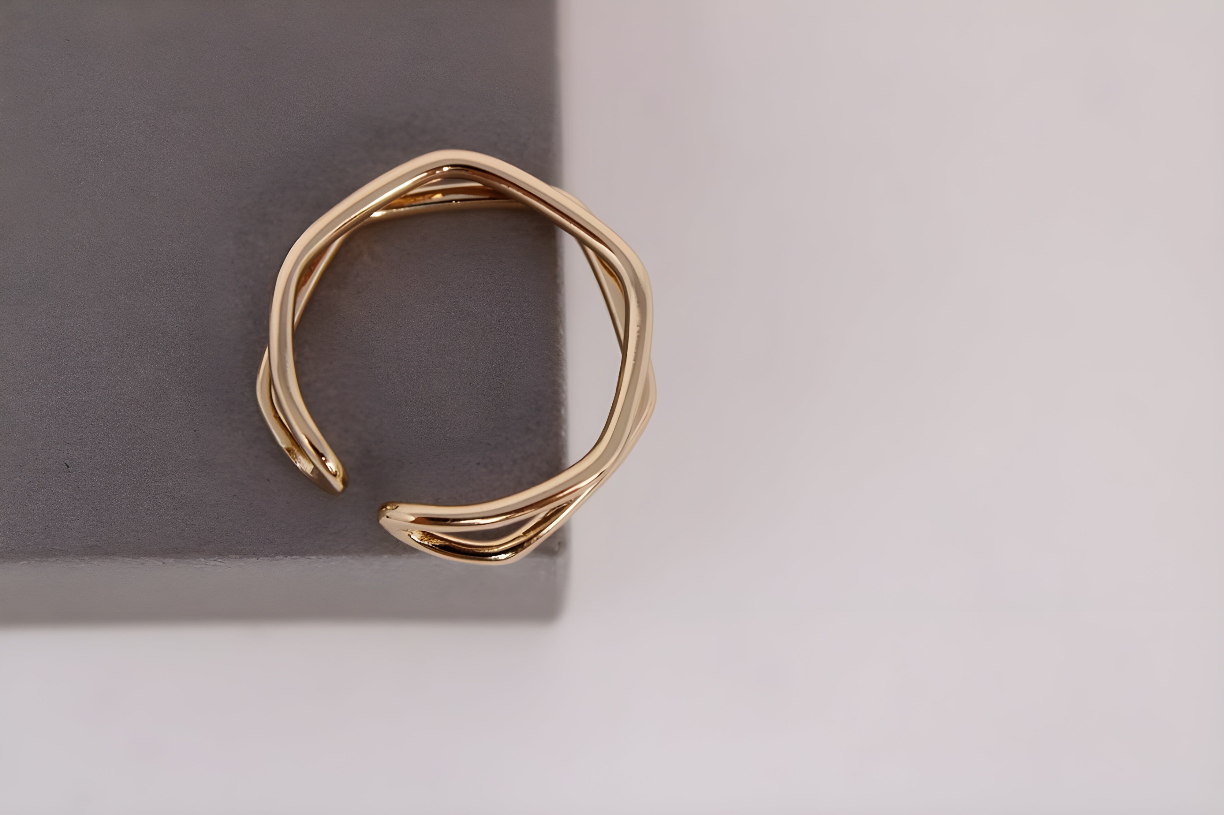 Golden Duo Wire Harmony Ring