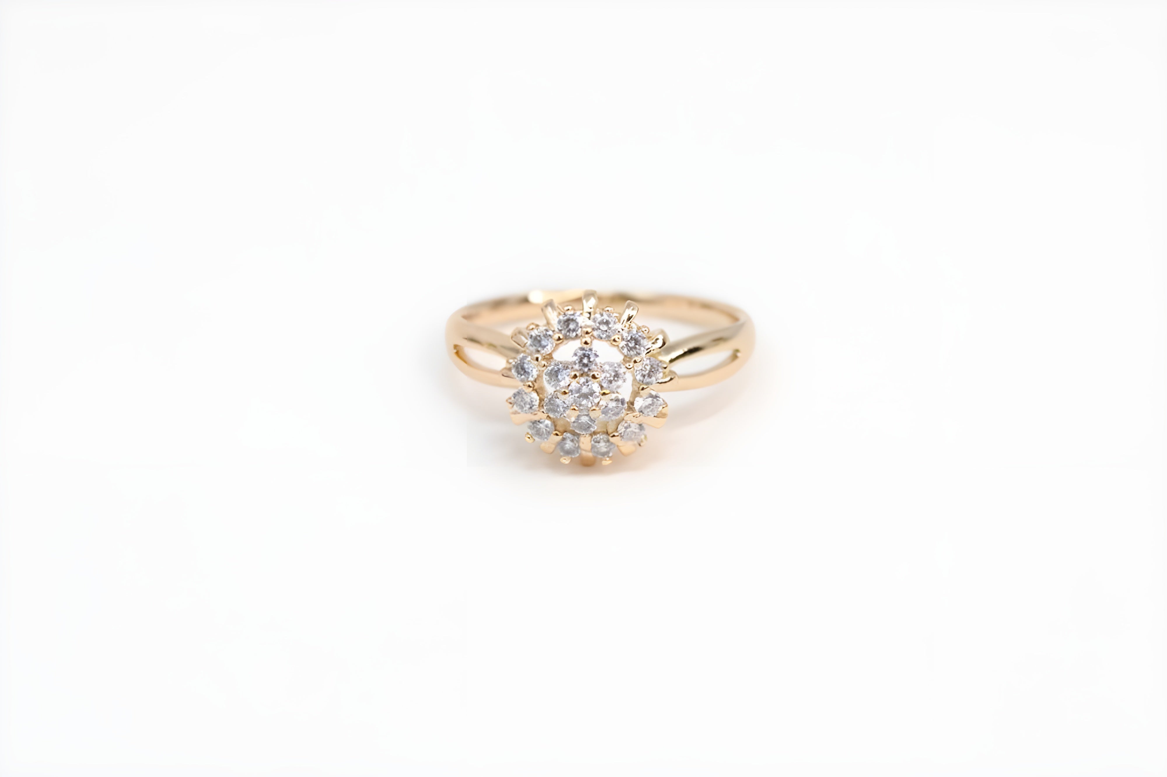 Golden Crystal Bloom Ring