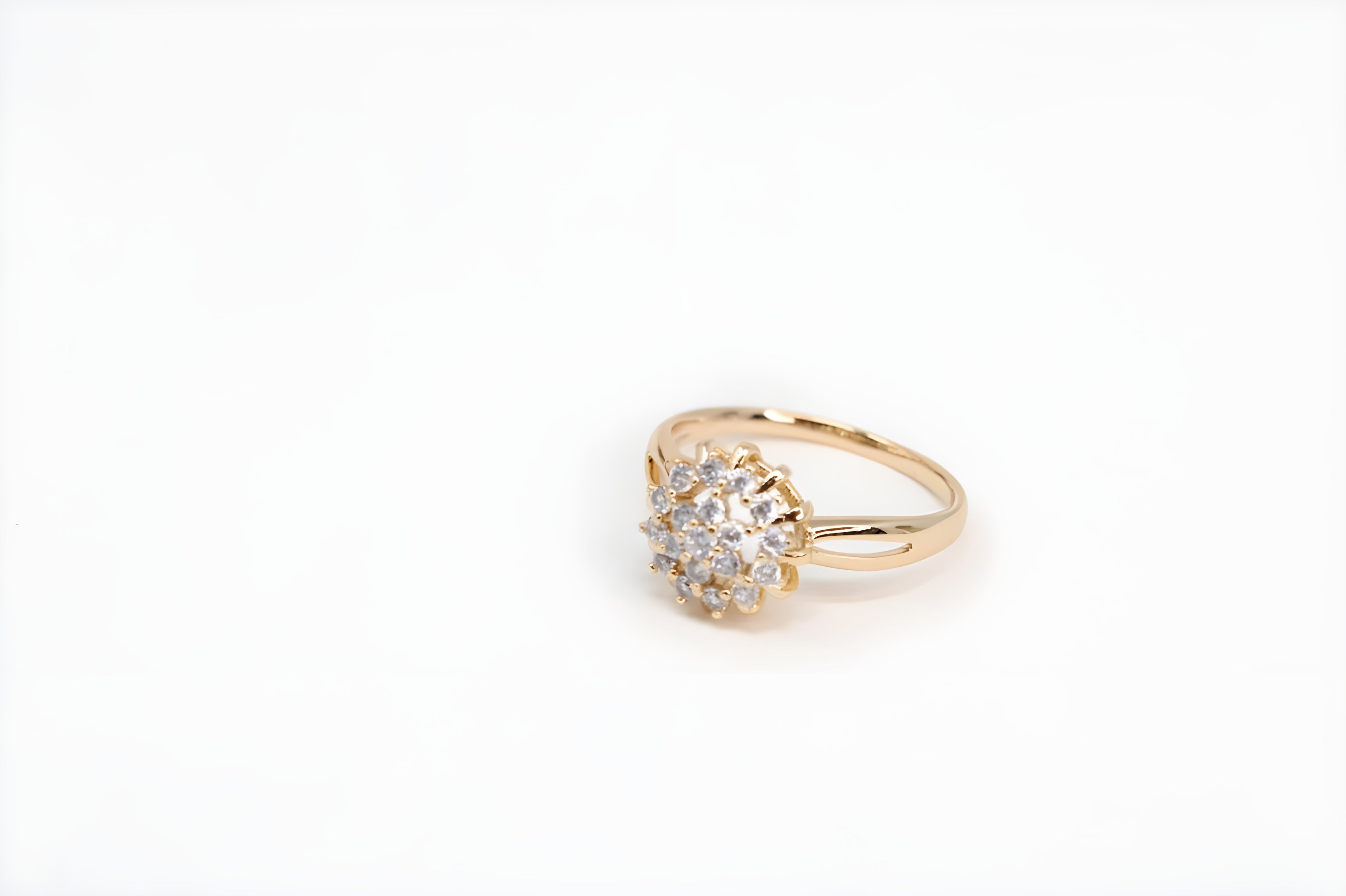 Golden Crystal Bloom Ring