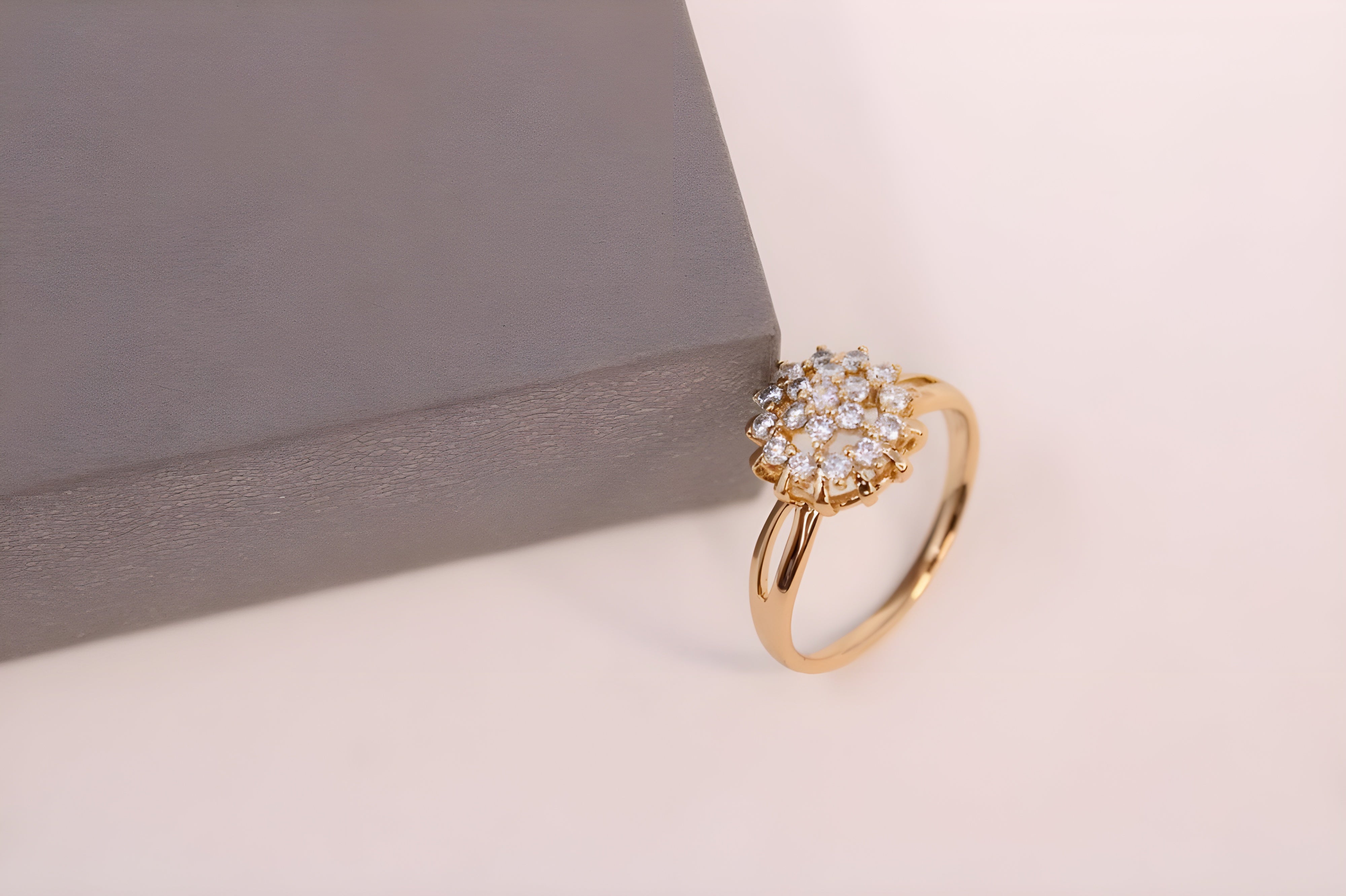 Golden Crystal Bloom Ring