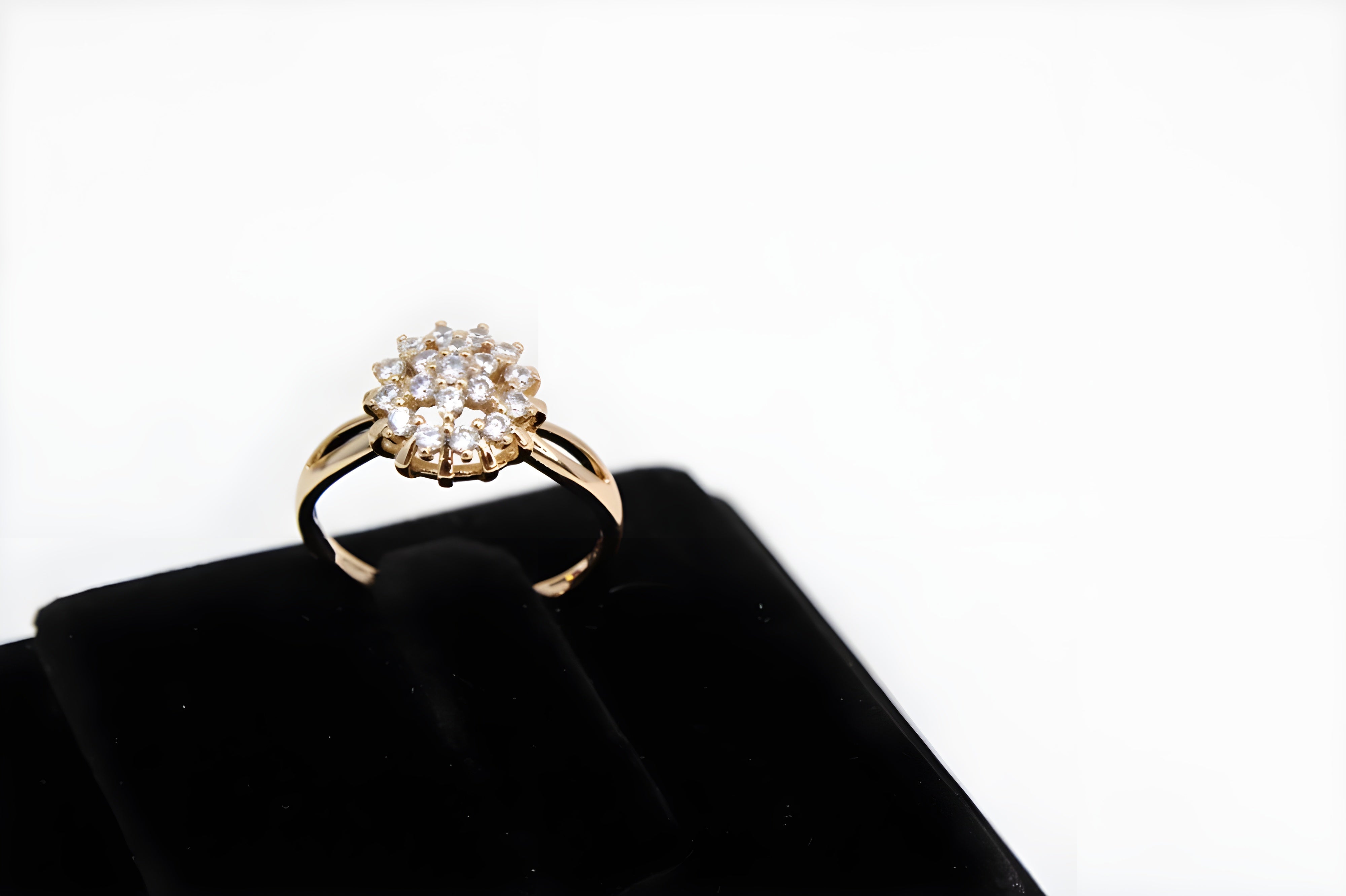 Golden Crystal Bloom Ring