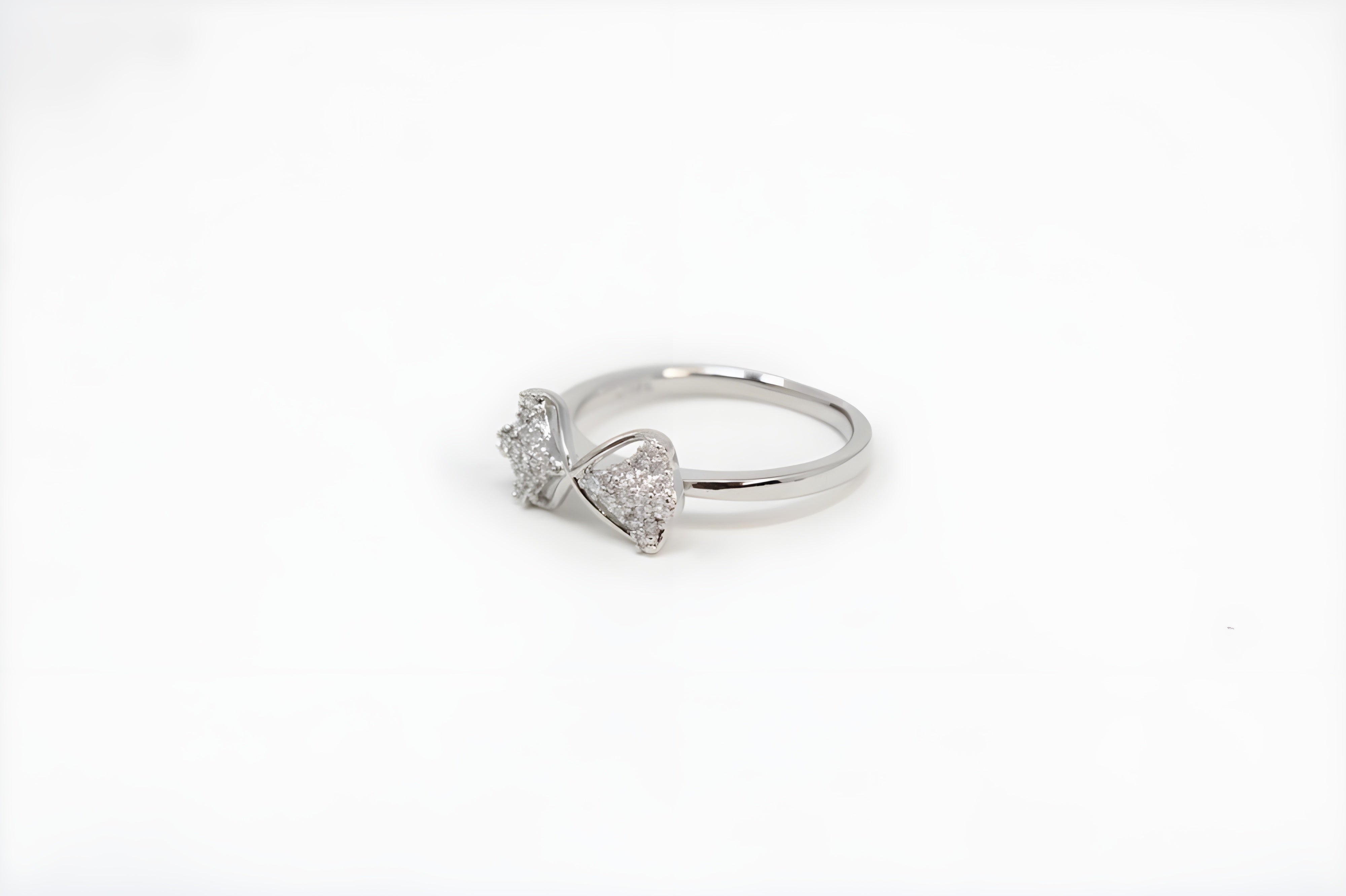 Radiant Bow Crystal Silver Ring