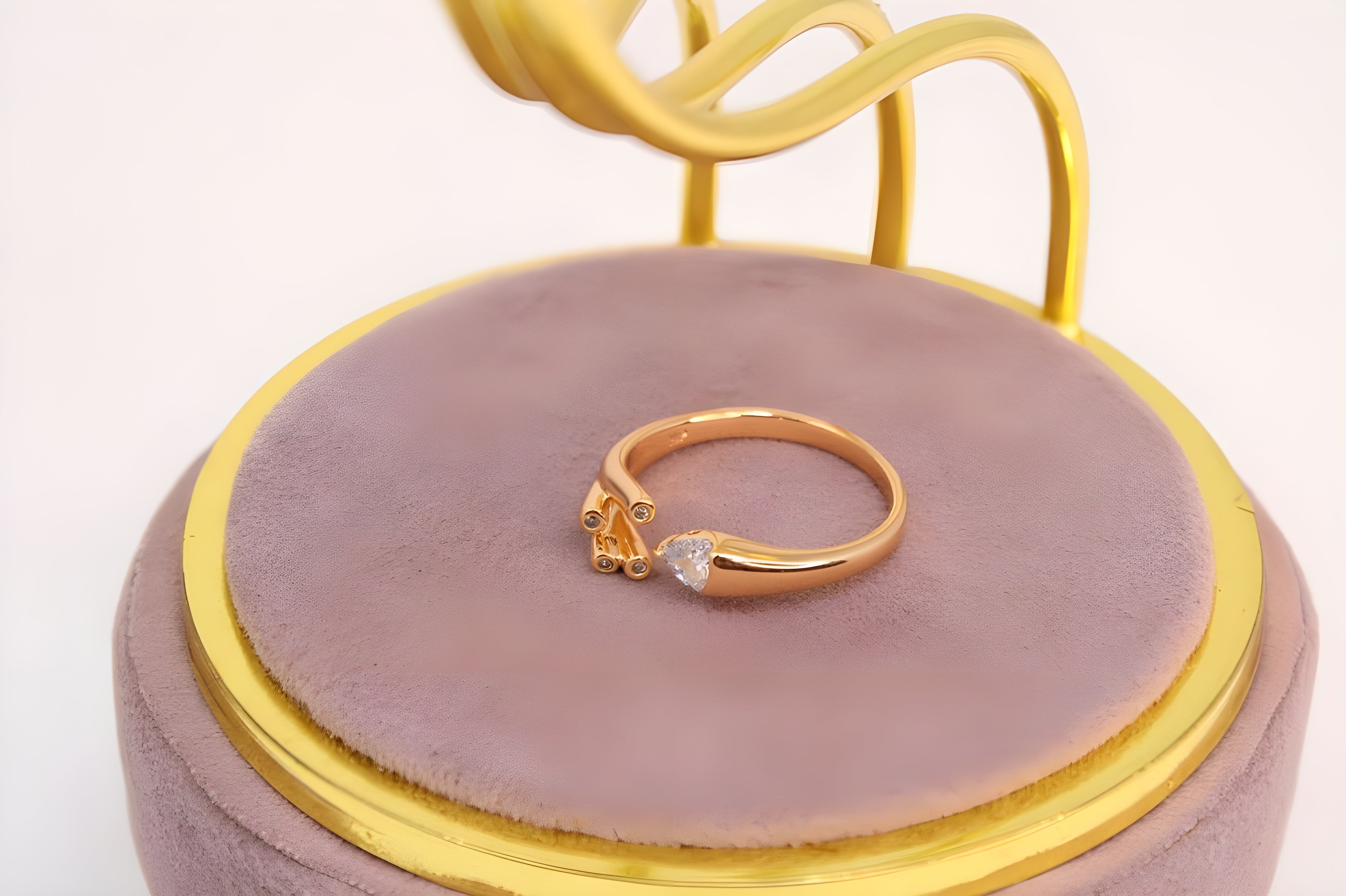 Heart's Gilded Embrace Ring