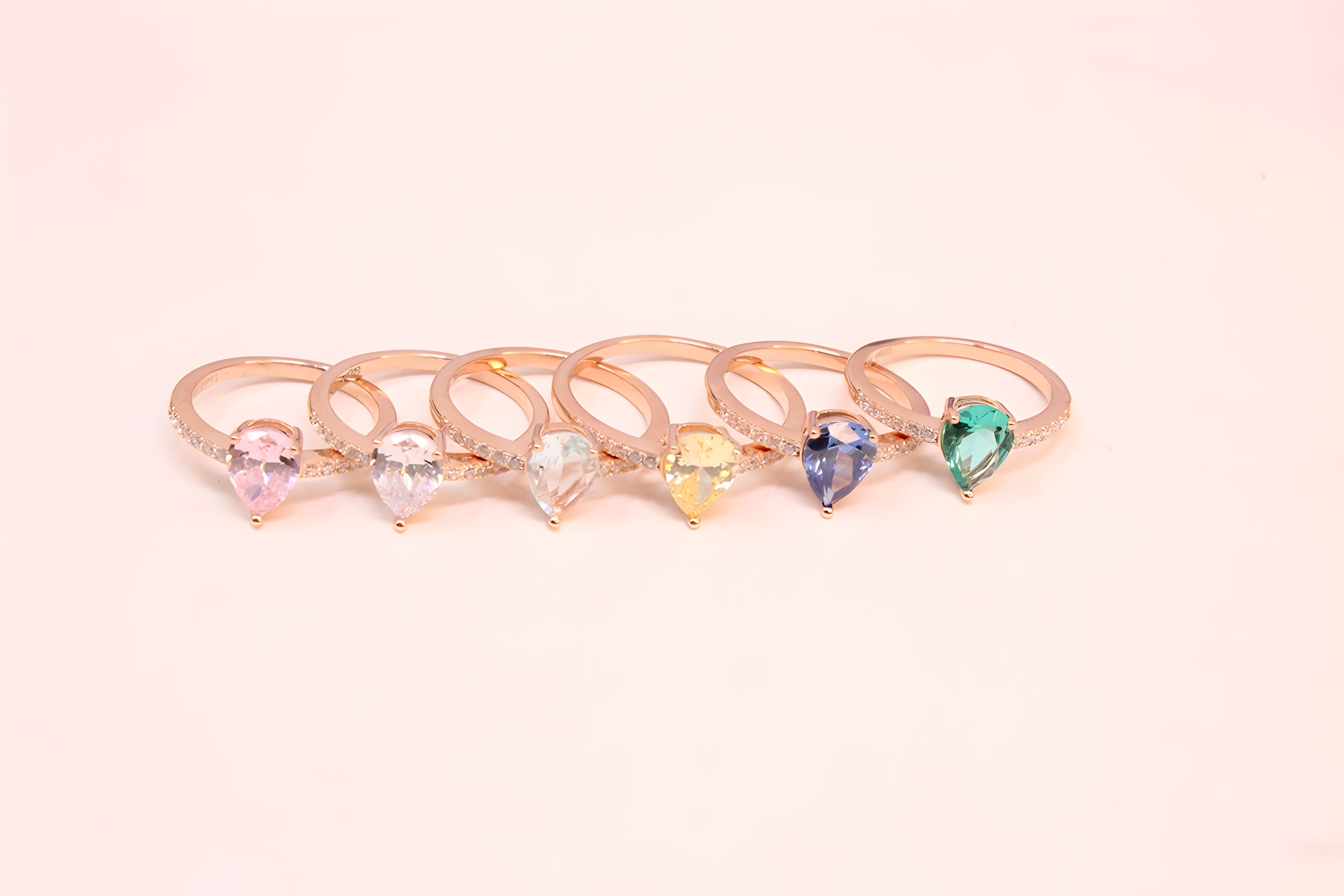 Copper Gold Prism VeeLux Premium Crystal Ring