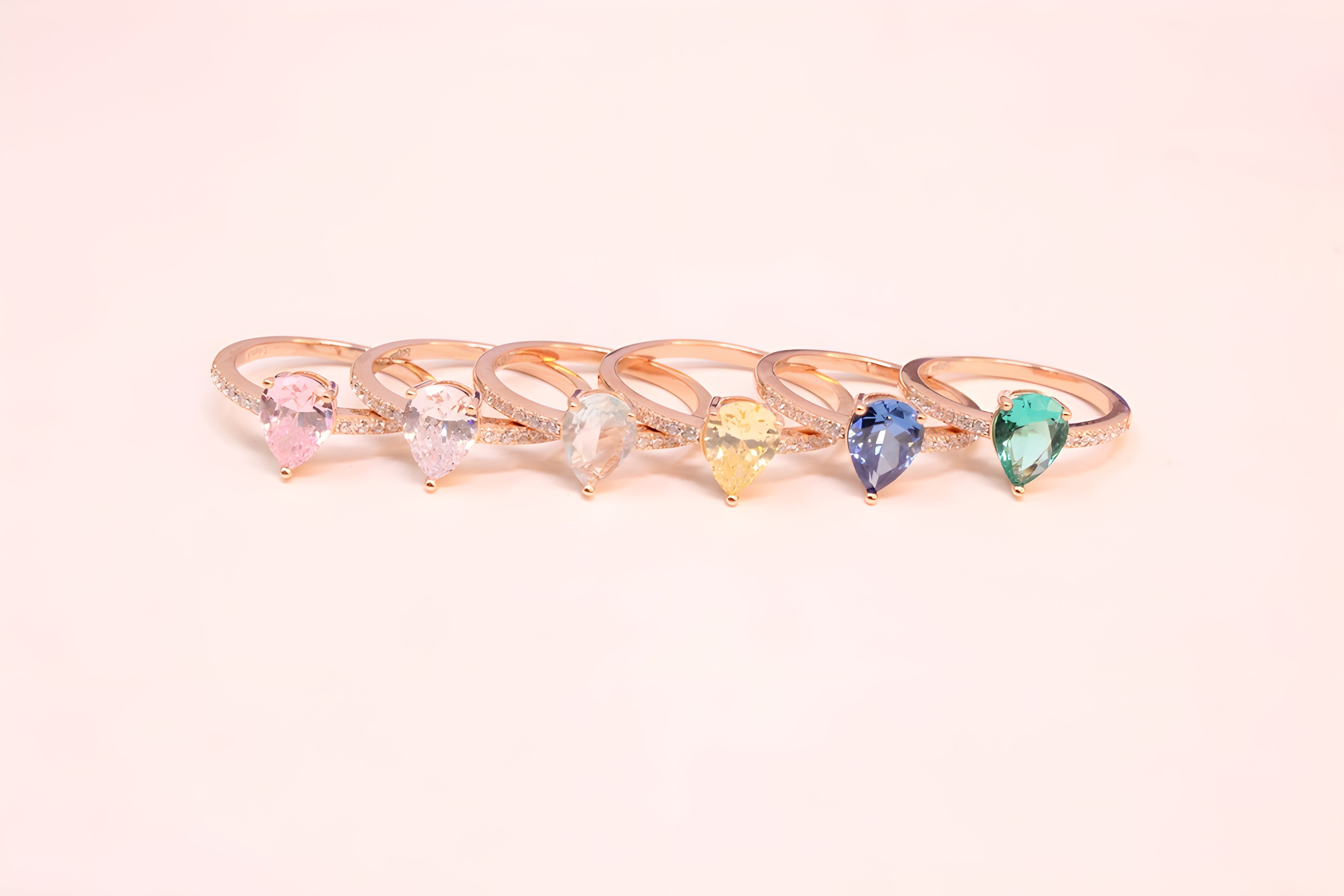 Copper Gold Prism VeeLux Premium Crystal Ring