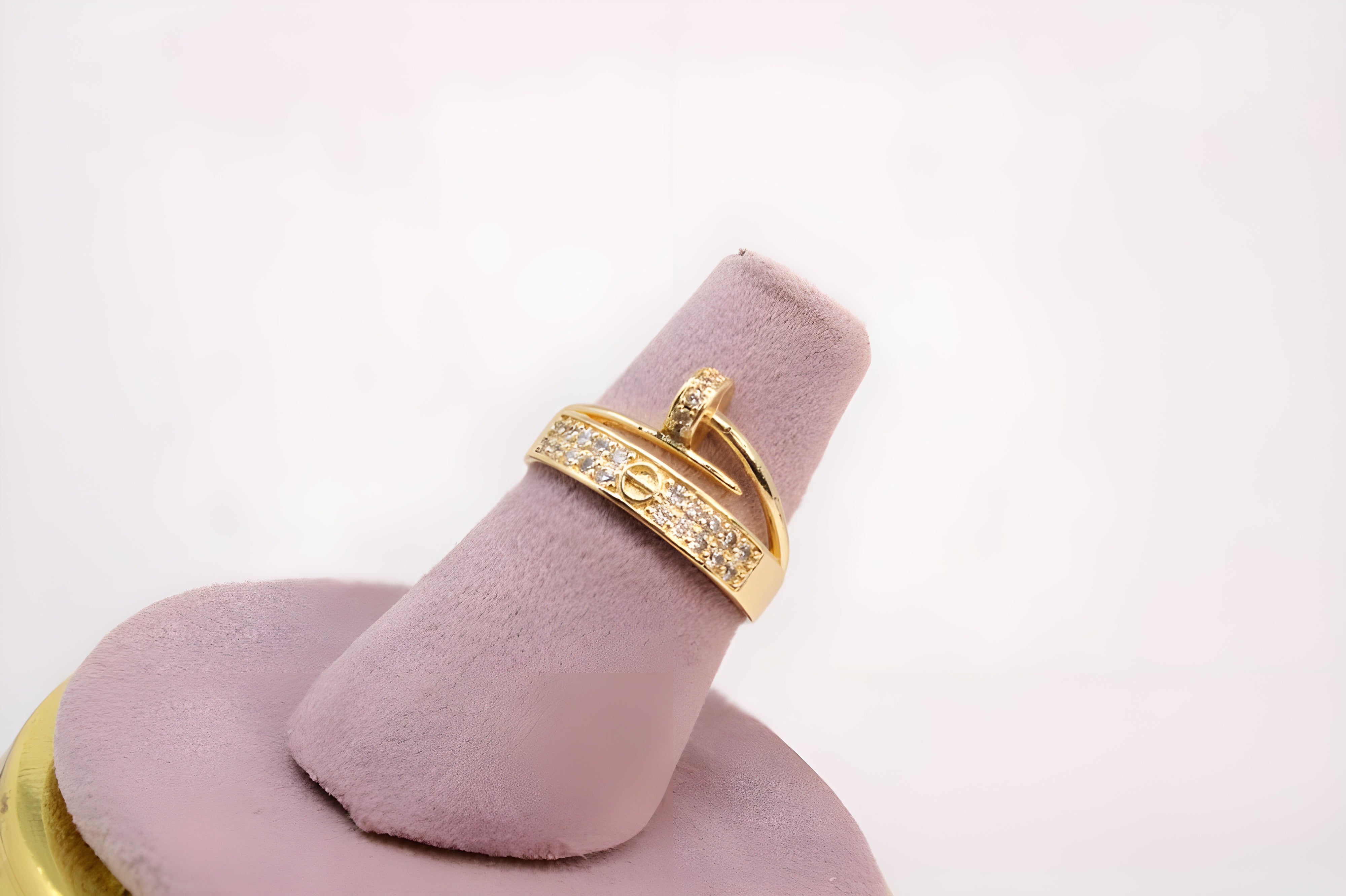 Golden & Silver Dual Crystal Ring