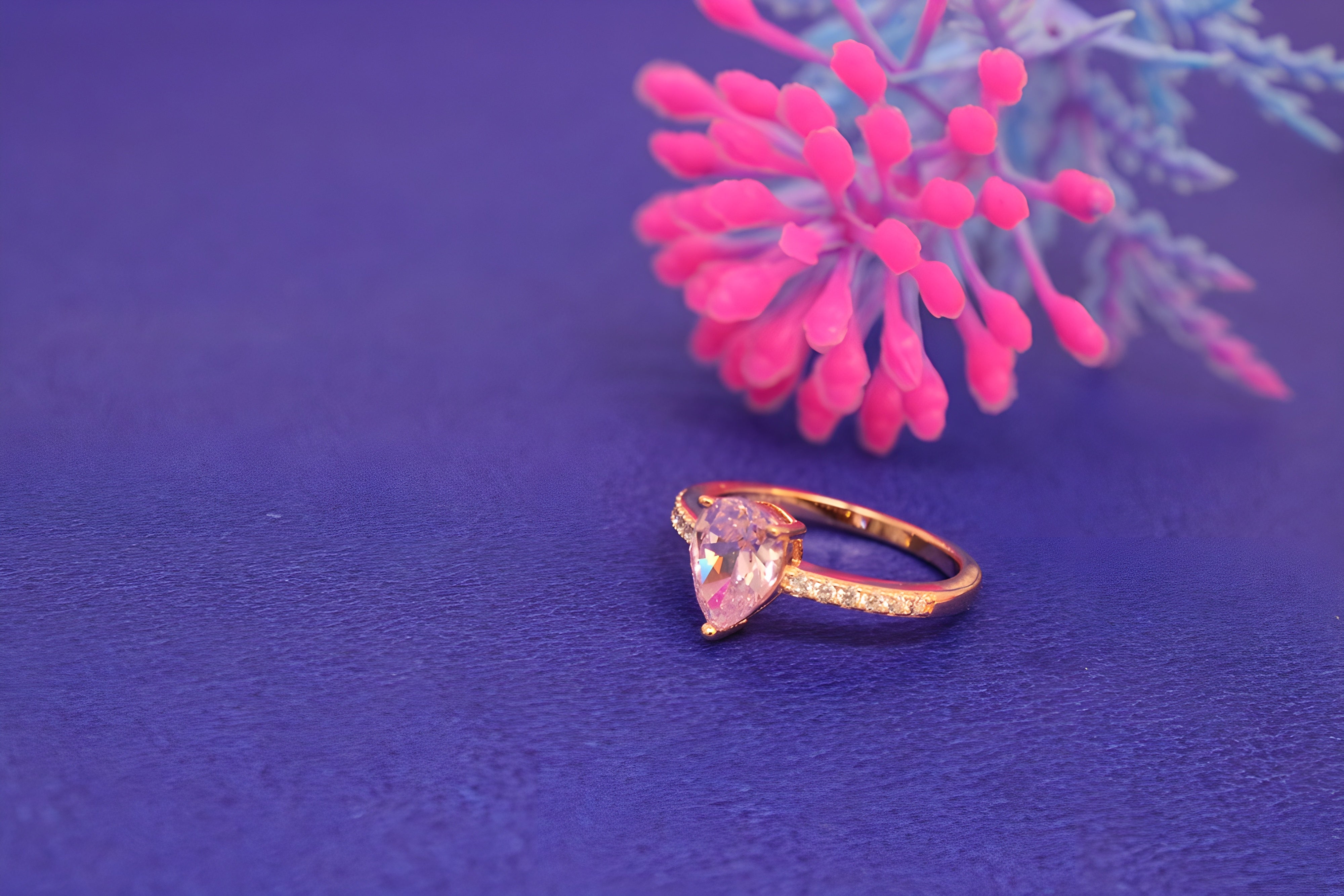 Copper Gold Prism VeeLux Premium Crystal Ring