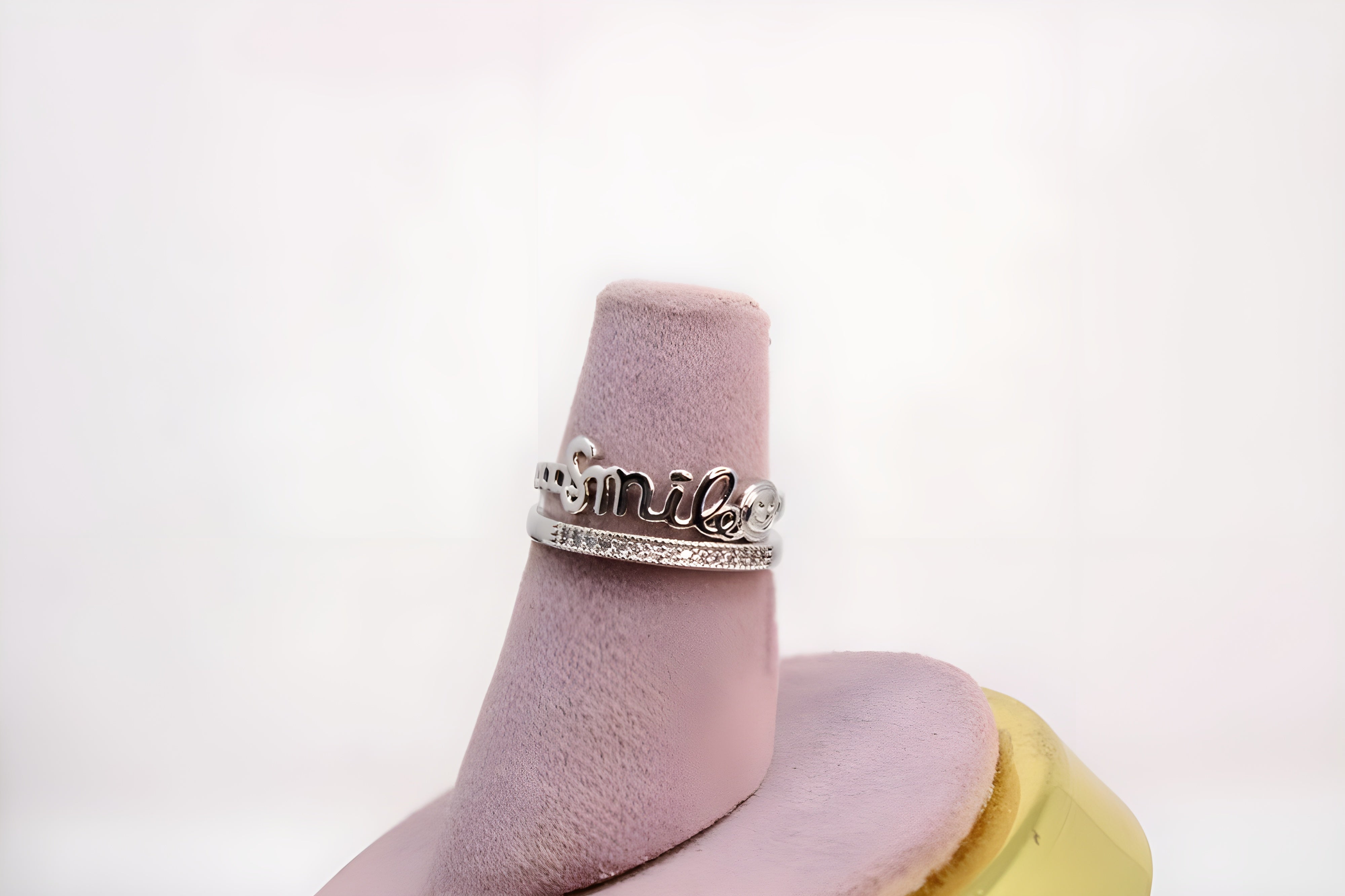 Smiling Elegance Crystal Silver Ring