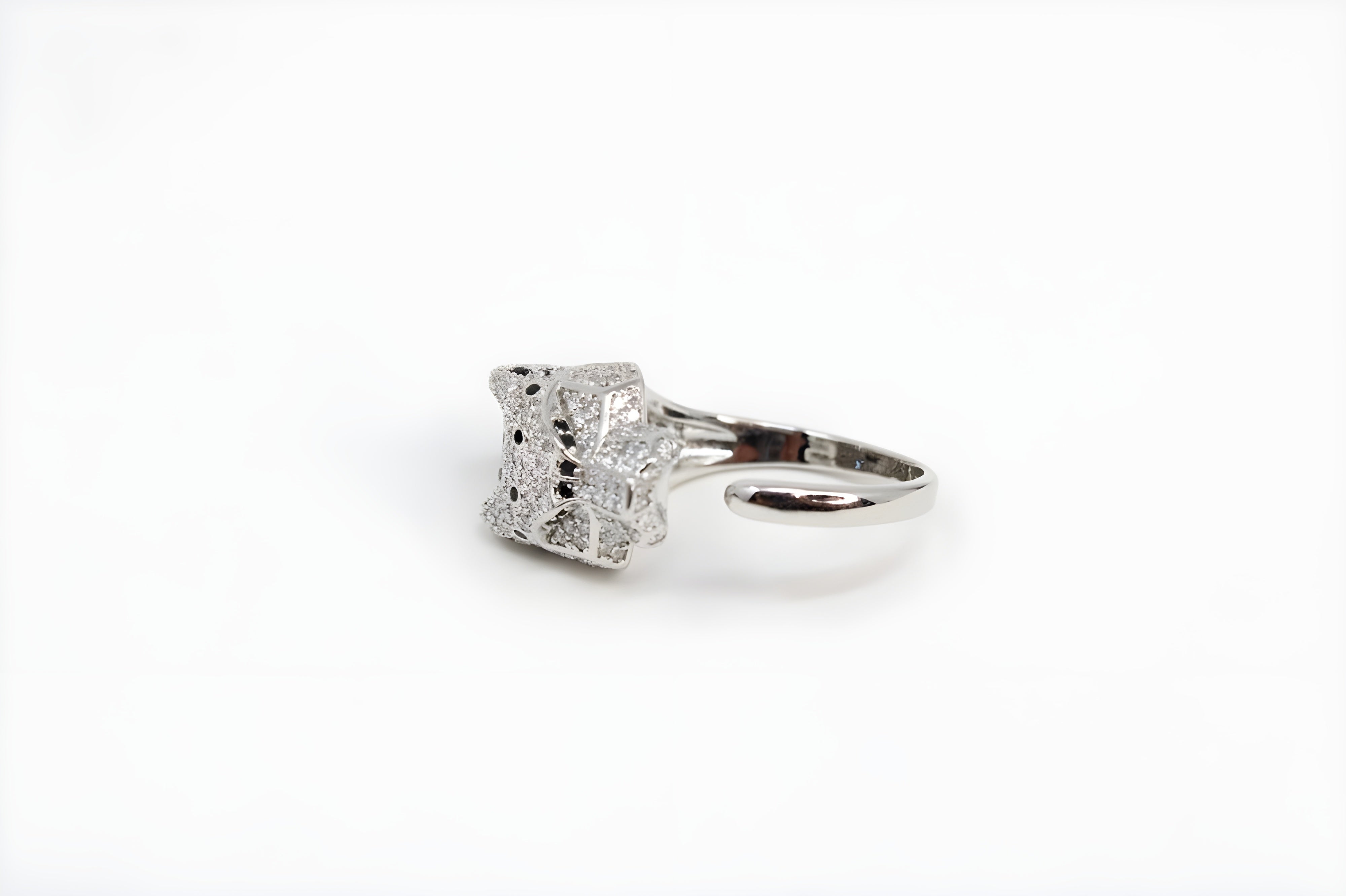 Golden & Silver Panther Crystal Ring