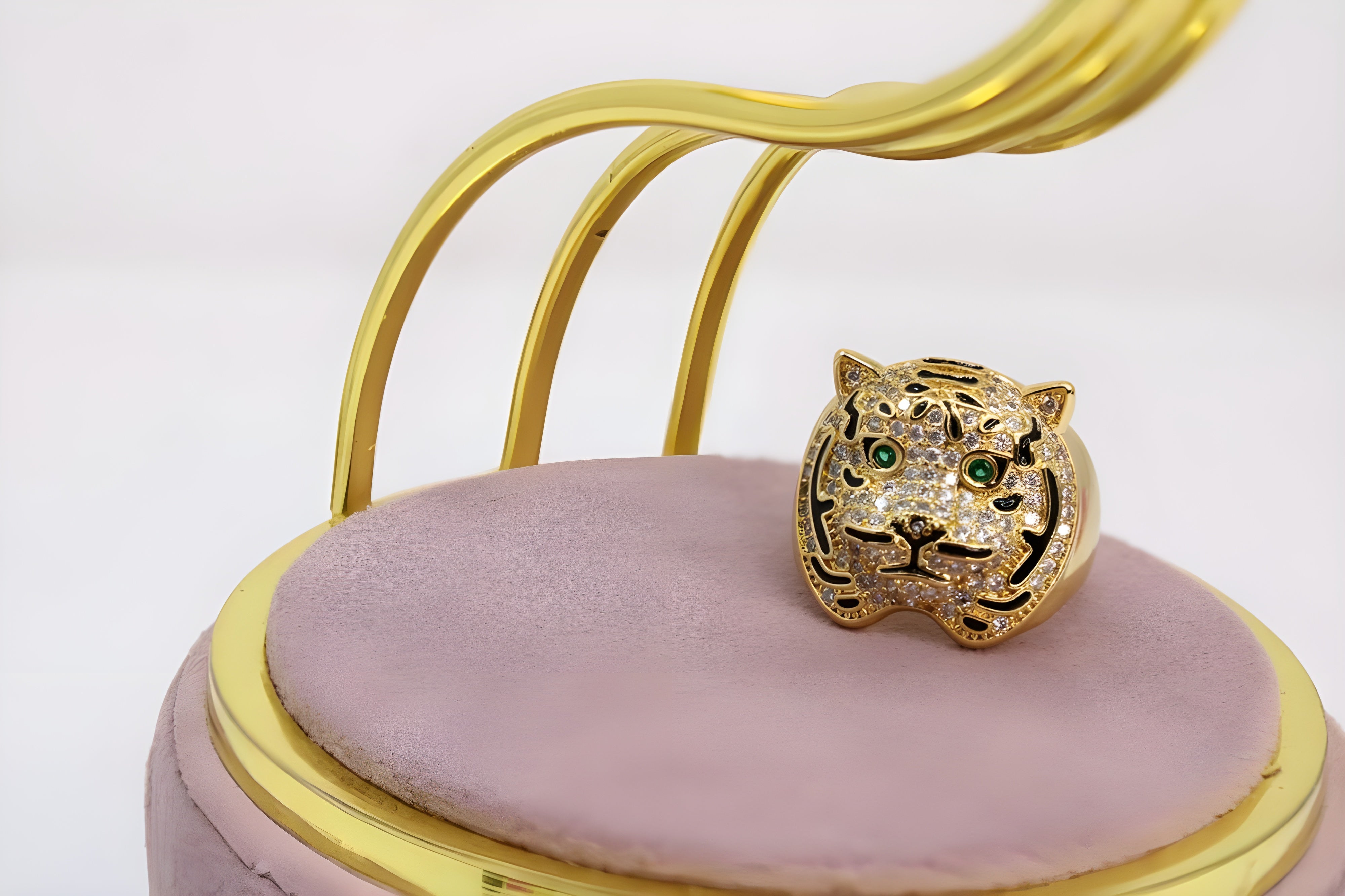 Golden Cat's Charm Ring