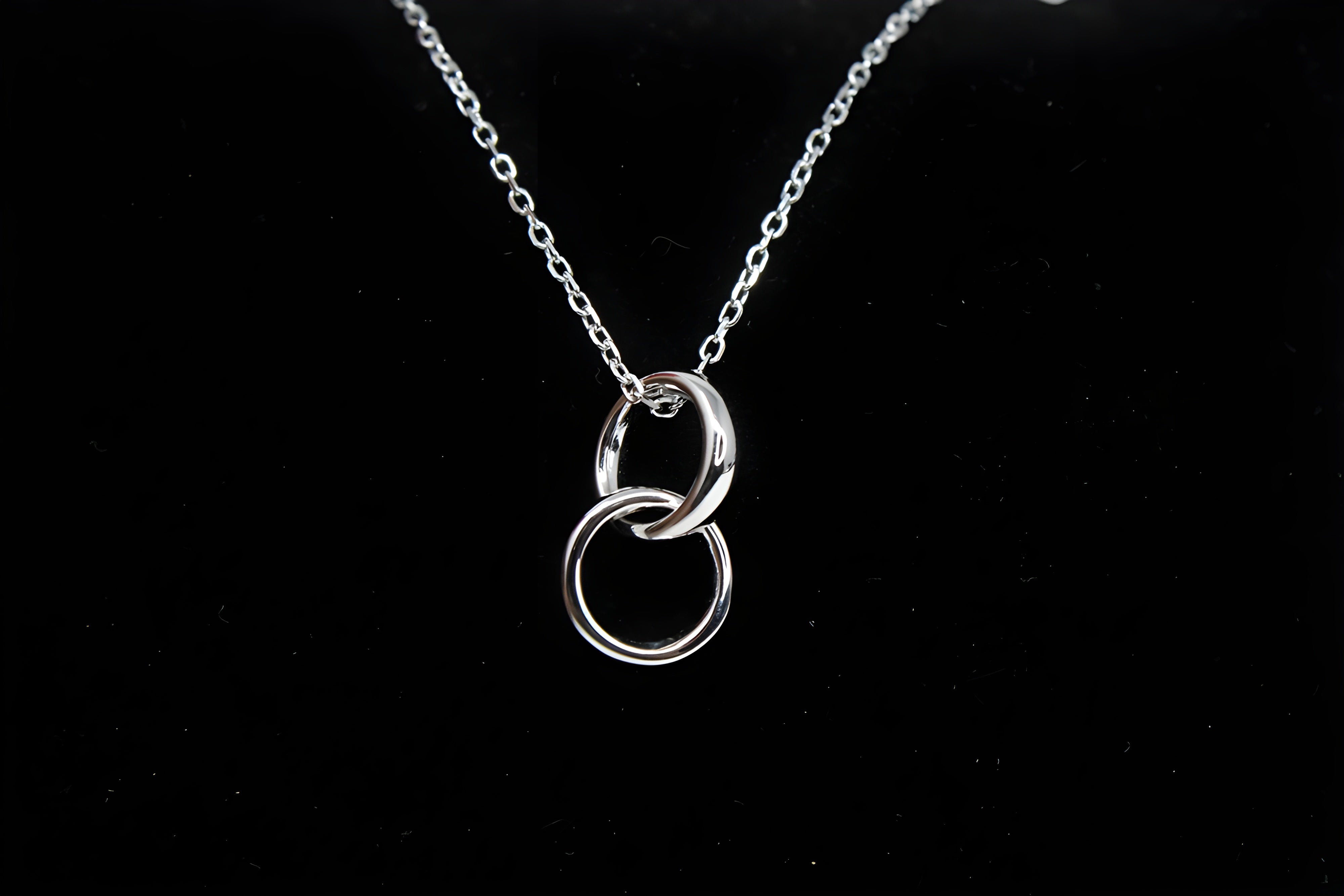 Sterling Silver Twin Circle Crystal Pendant